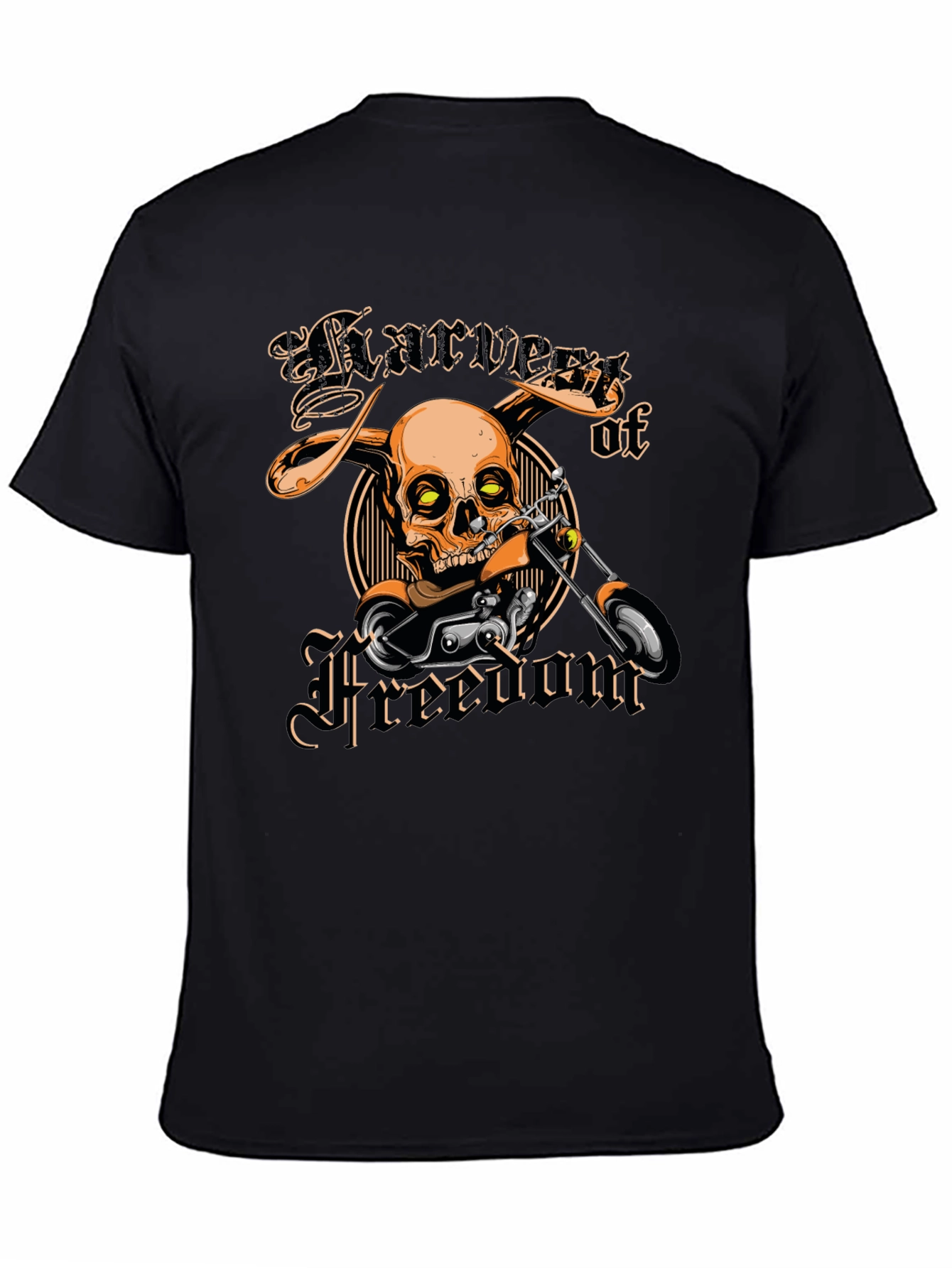 Harvest of Freedom Skull Motorcycle T-Shirt
