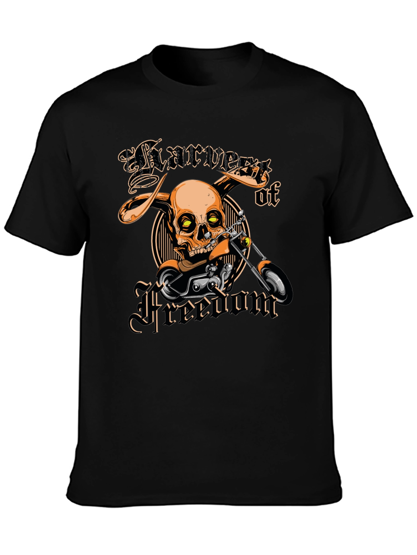 Harvest of Freedom Skull Motorcycle T-Shirt