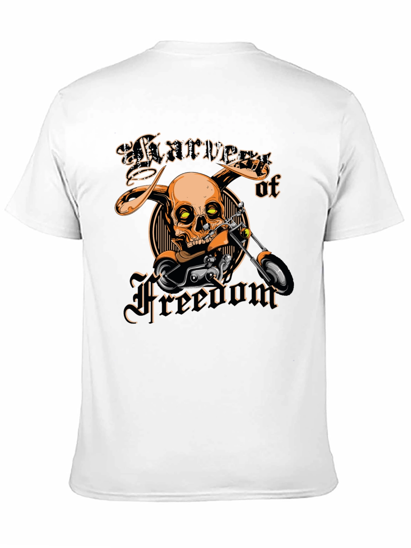 Harvest of Freedom Skull Motorcycle T-Shirt