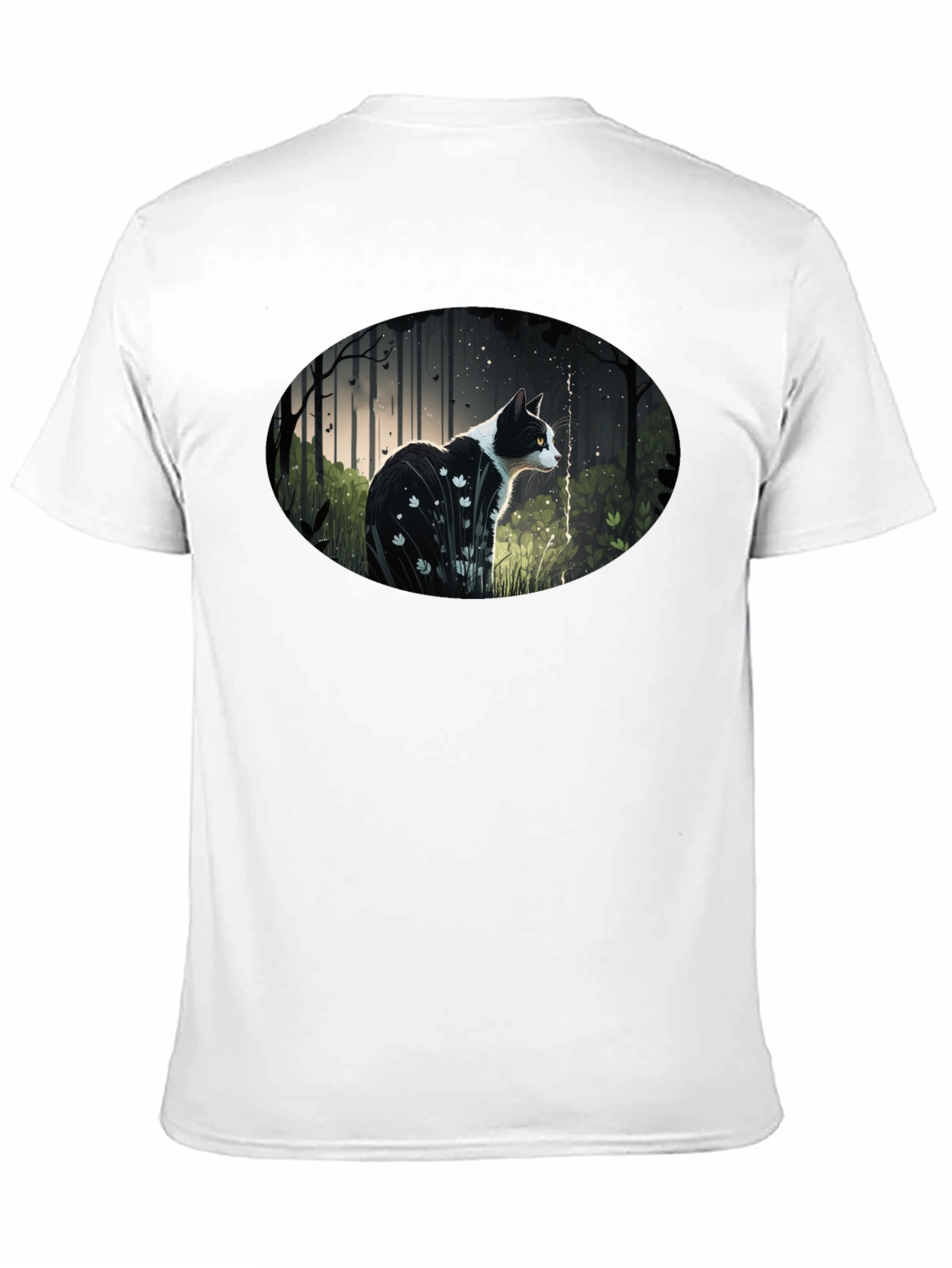 Cat in Forest Graphic T-Shirt