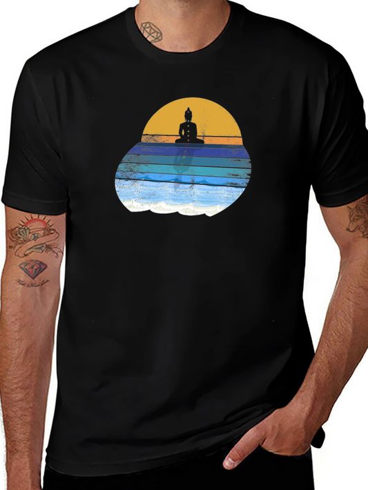 Buddha Sunset Graphic Tee - Relaxed Fit