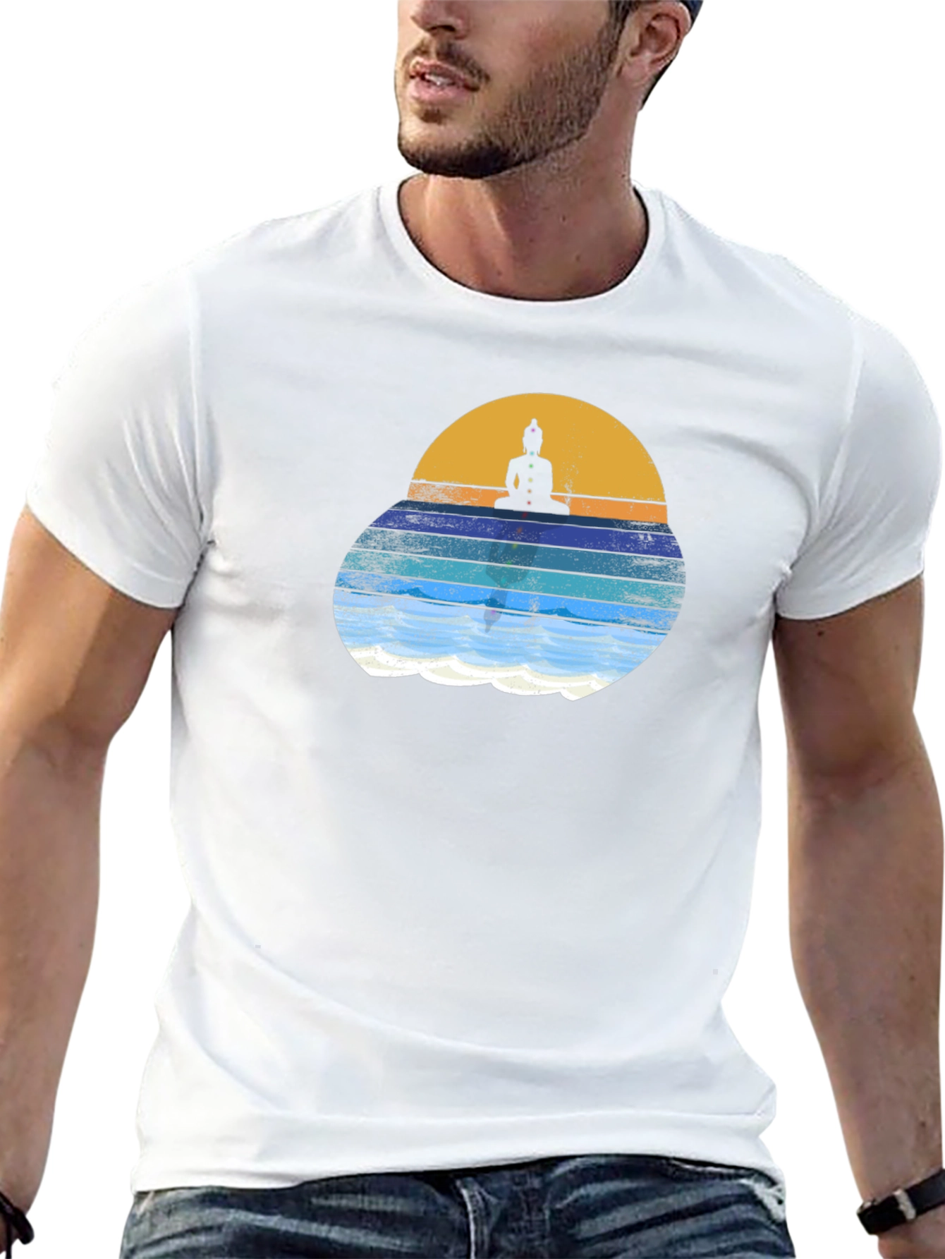 Buddha Sunset Graphic Tee - Relaxed Fit
