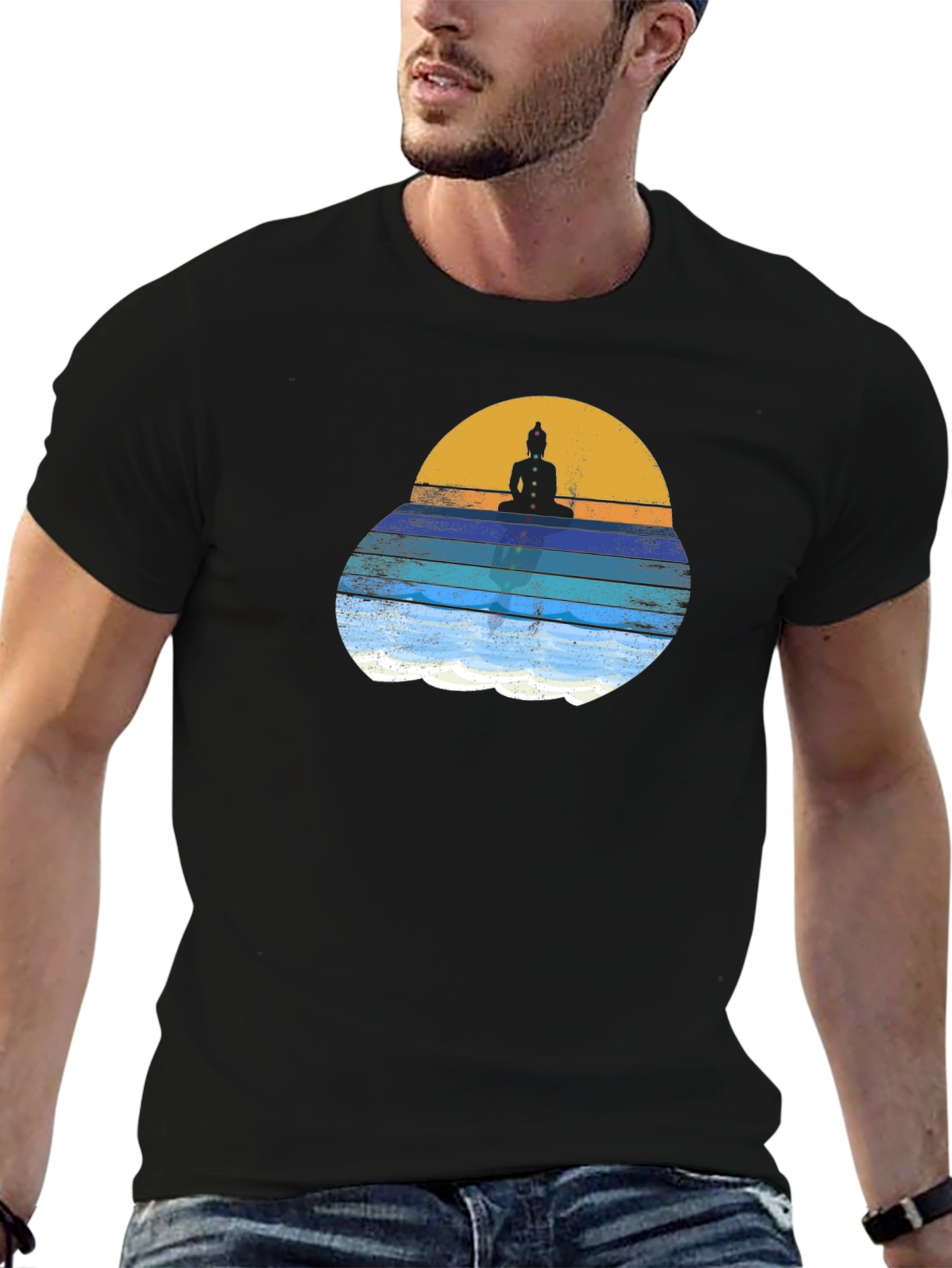 Buddha Sunset Graphic Tee - Relaxed Fit