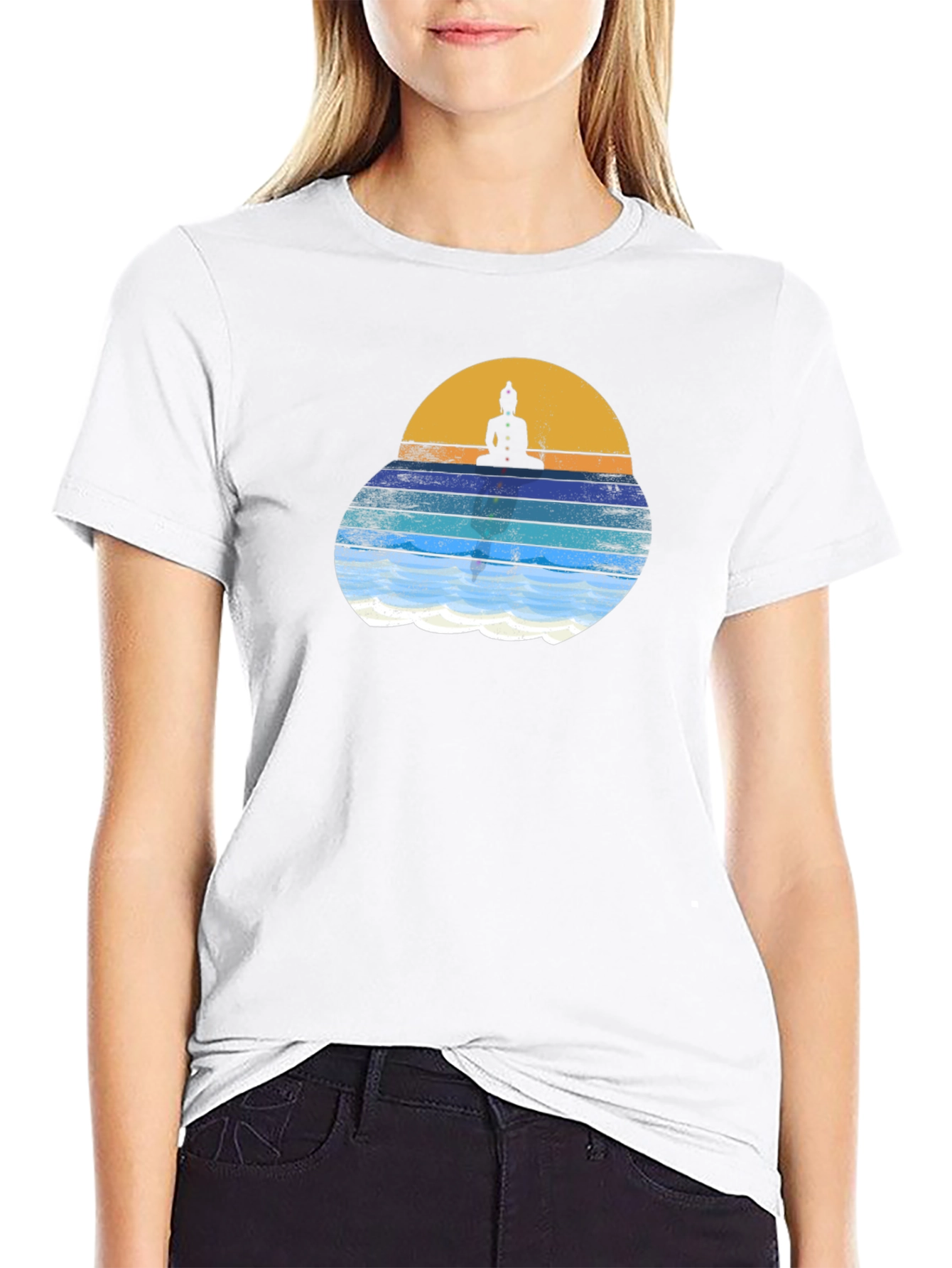 Buddha Sunset Graphic Tee - Relaxed Fit