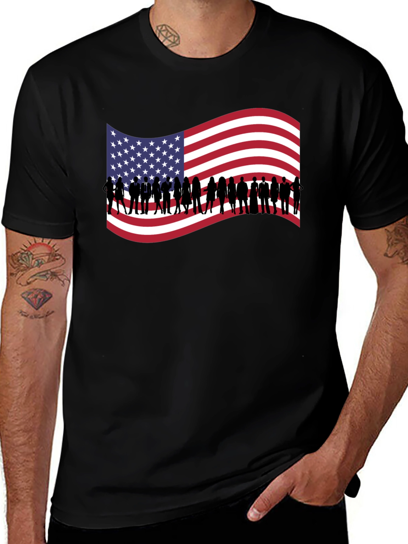 American Flag Silhouette T-Shirt