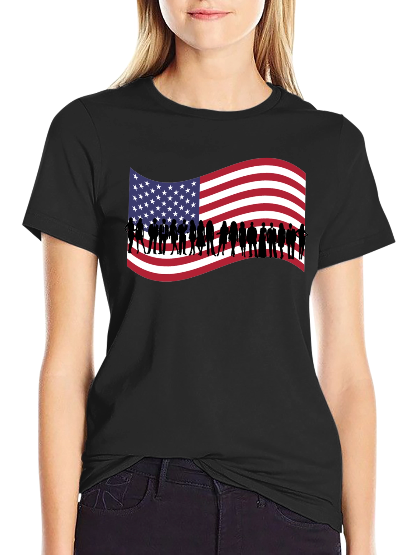 American Flag Silhouette T-Shirt
