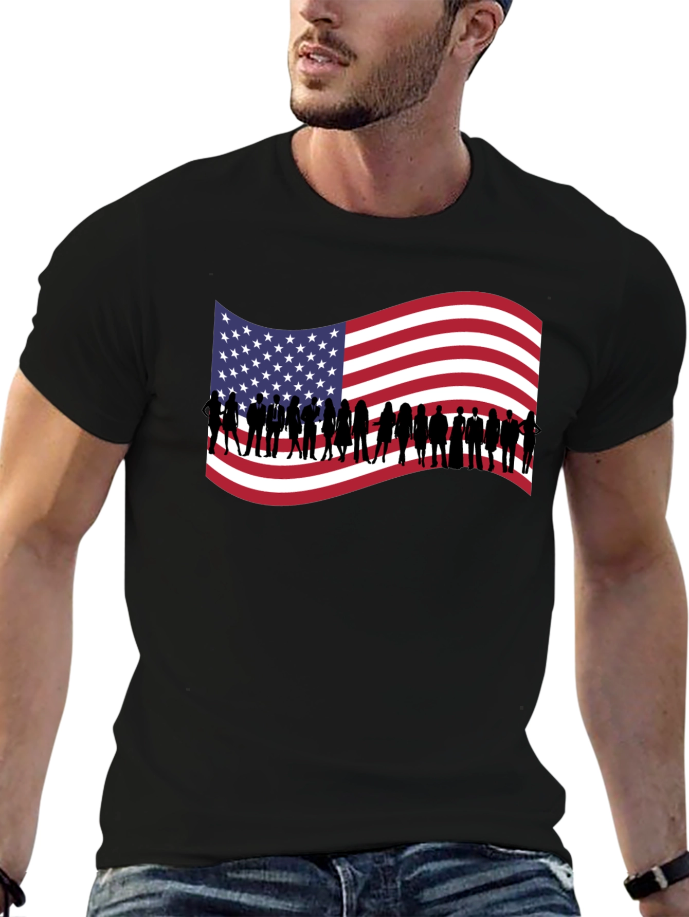 American Flag Silhouette T-Shirt