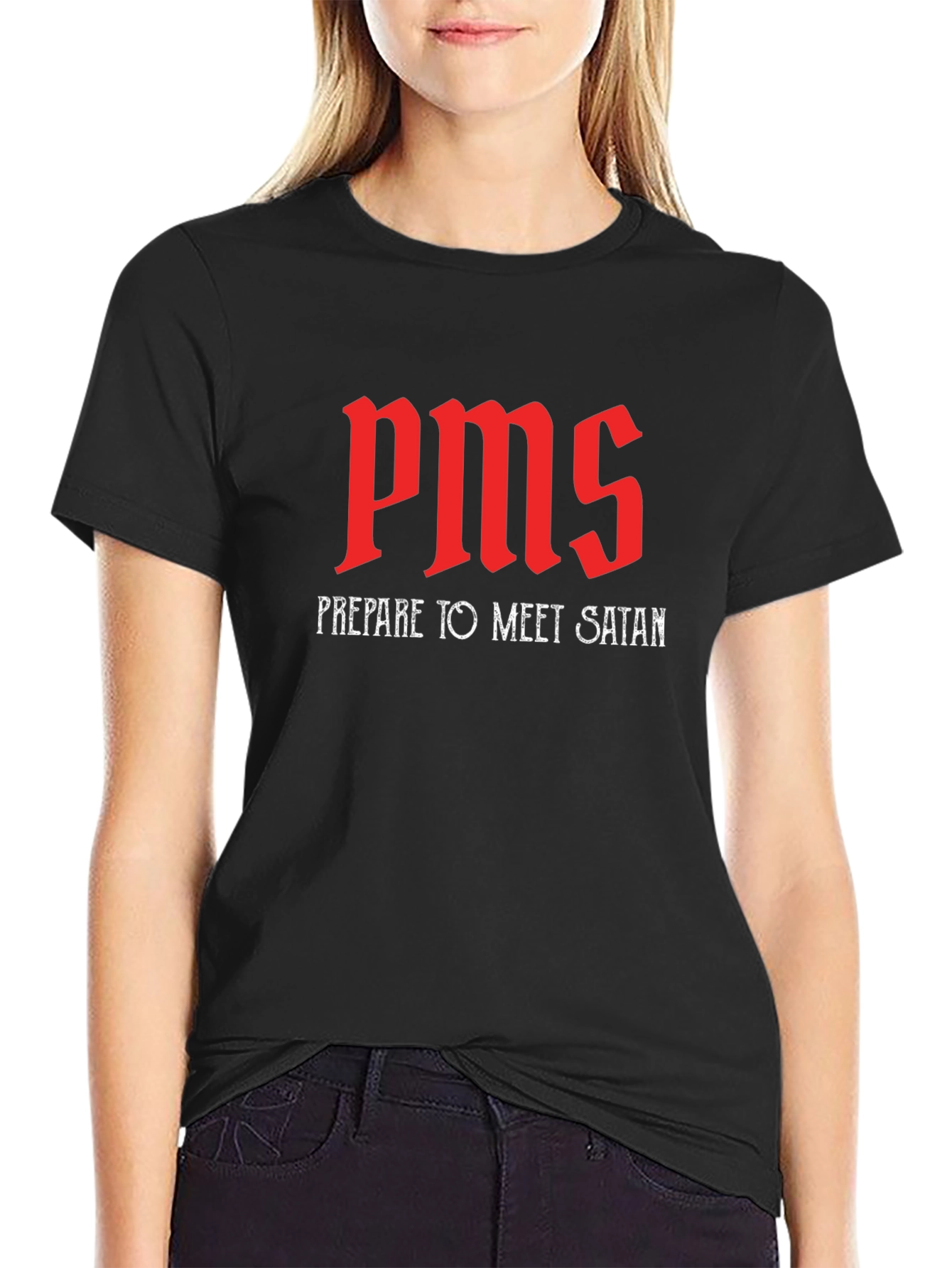 PMS Prepare to Meet Satan Black T-Shirt