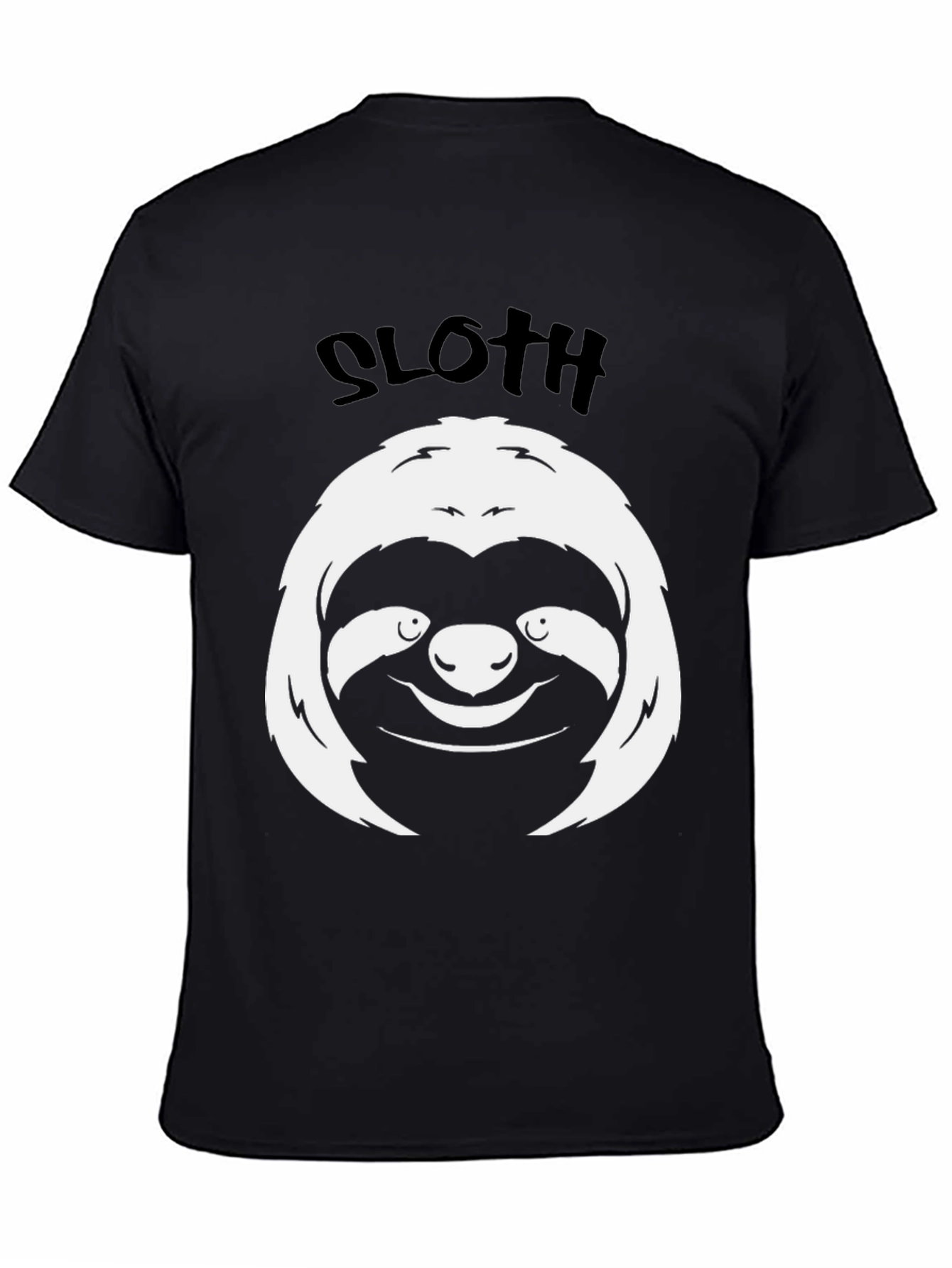 Sloth Graphic Tee - Black Cotton Comfort