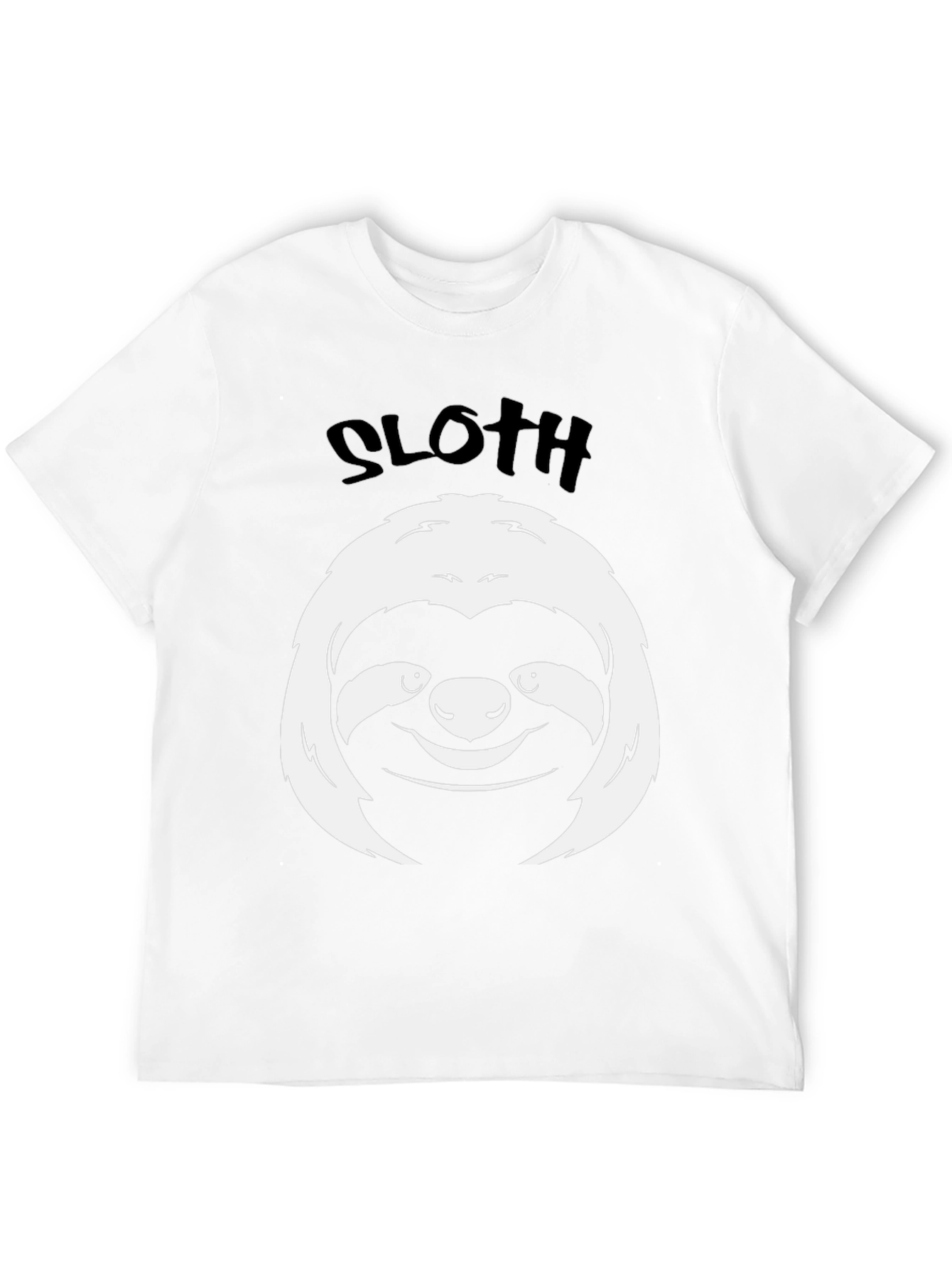 Sloth Graphic Tee - Black Cotton Comfort
