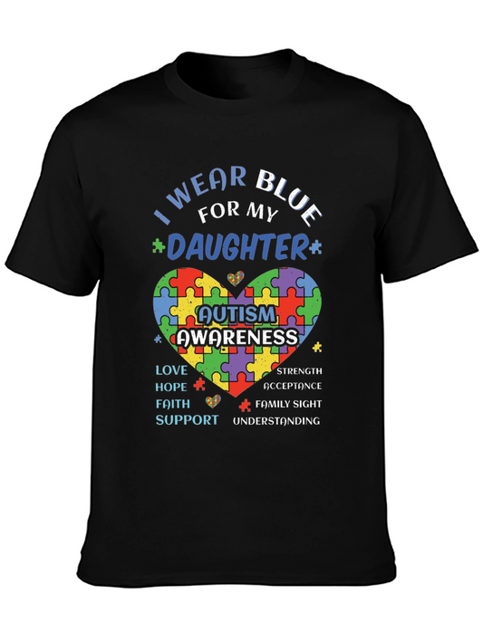 Autism Awareness T-Shirt - I Wear Blue For My Daughter