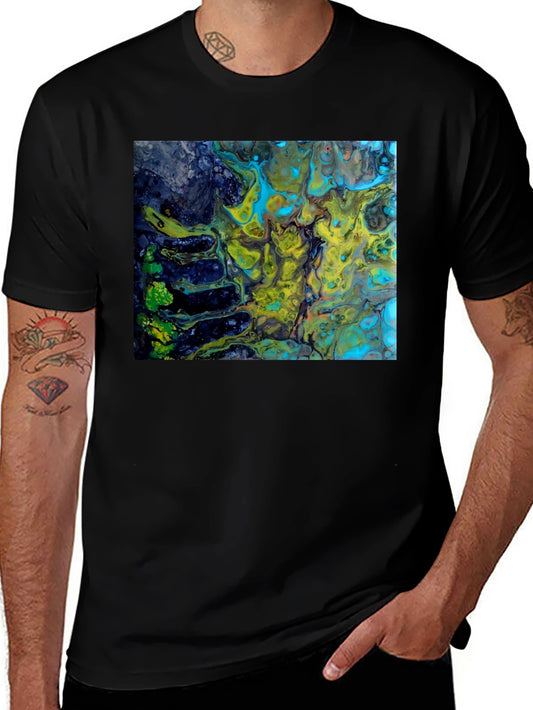Abstract Art Print Black T-Shirt