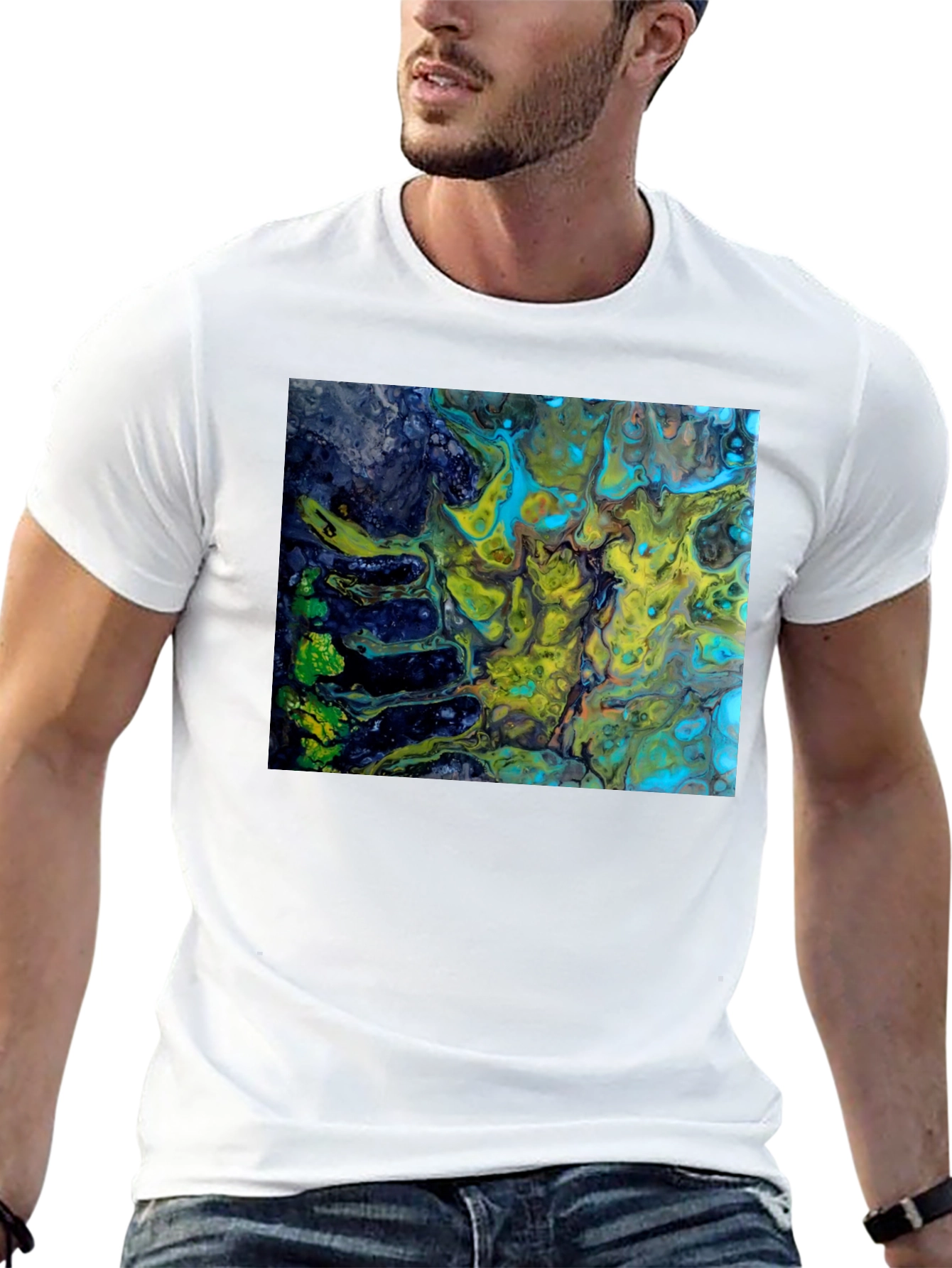 Abstract Art Print Black T-Shirt