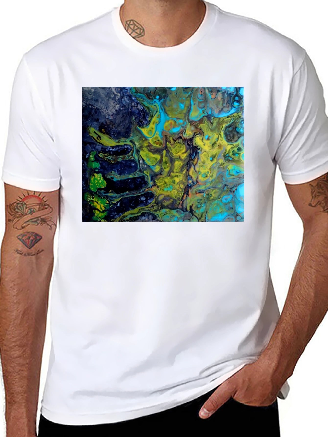 Abstract Art Print Black T-Shirt