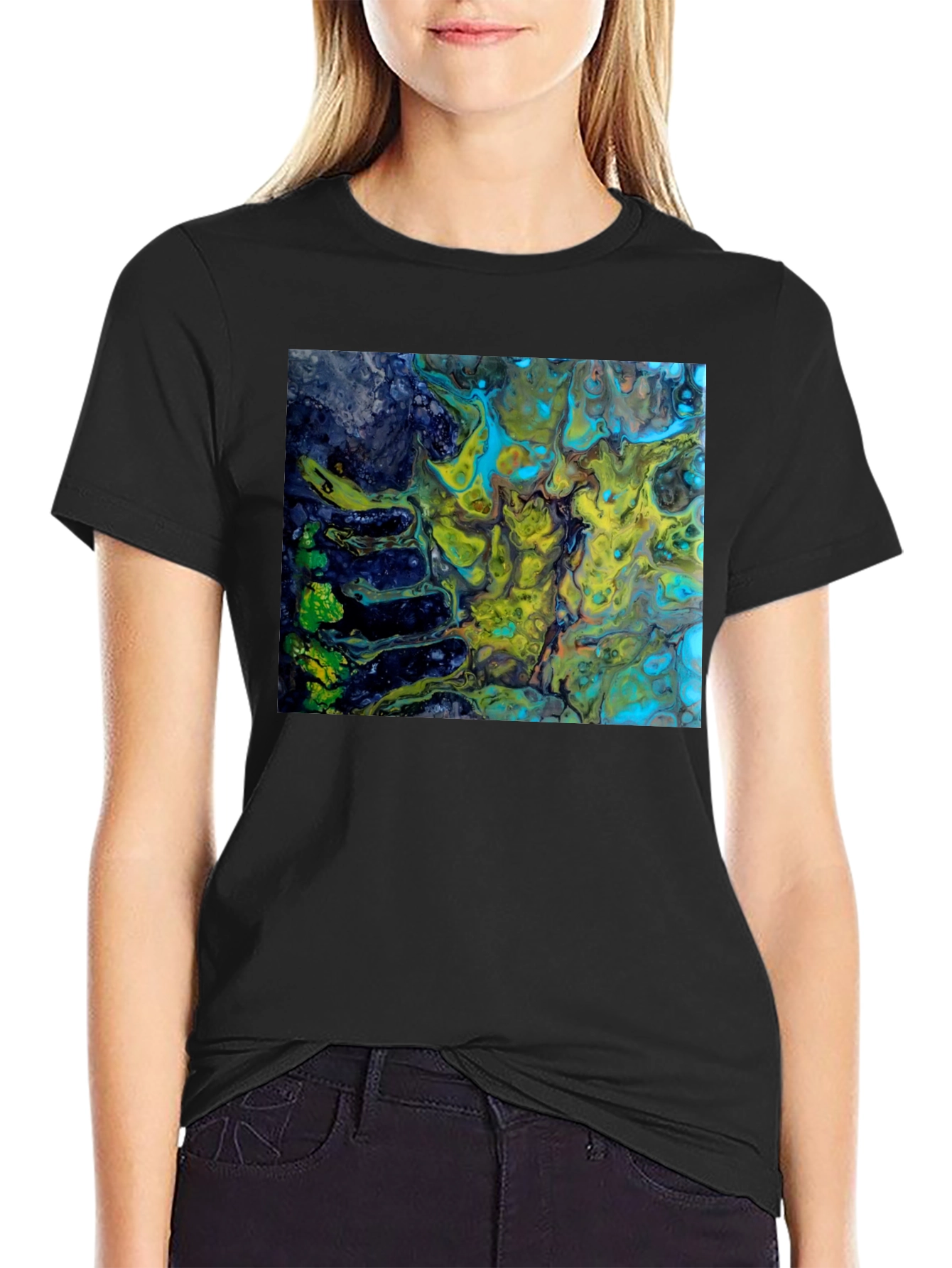 Abstract Art Print Black T-Shirt