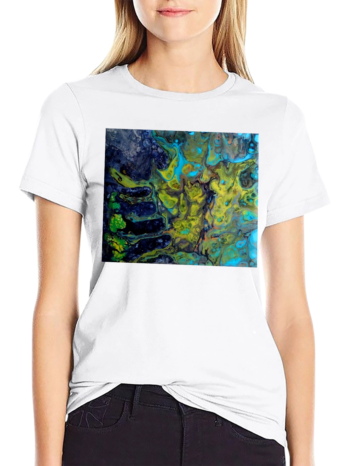 Abstract Art Print Black T-Shirt
