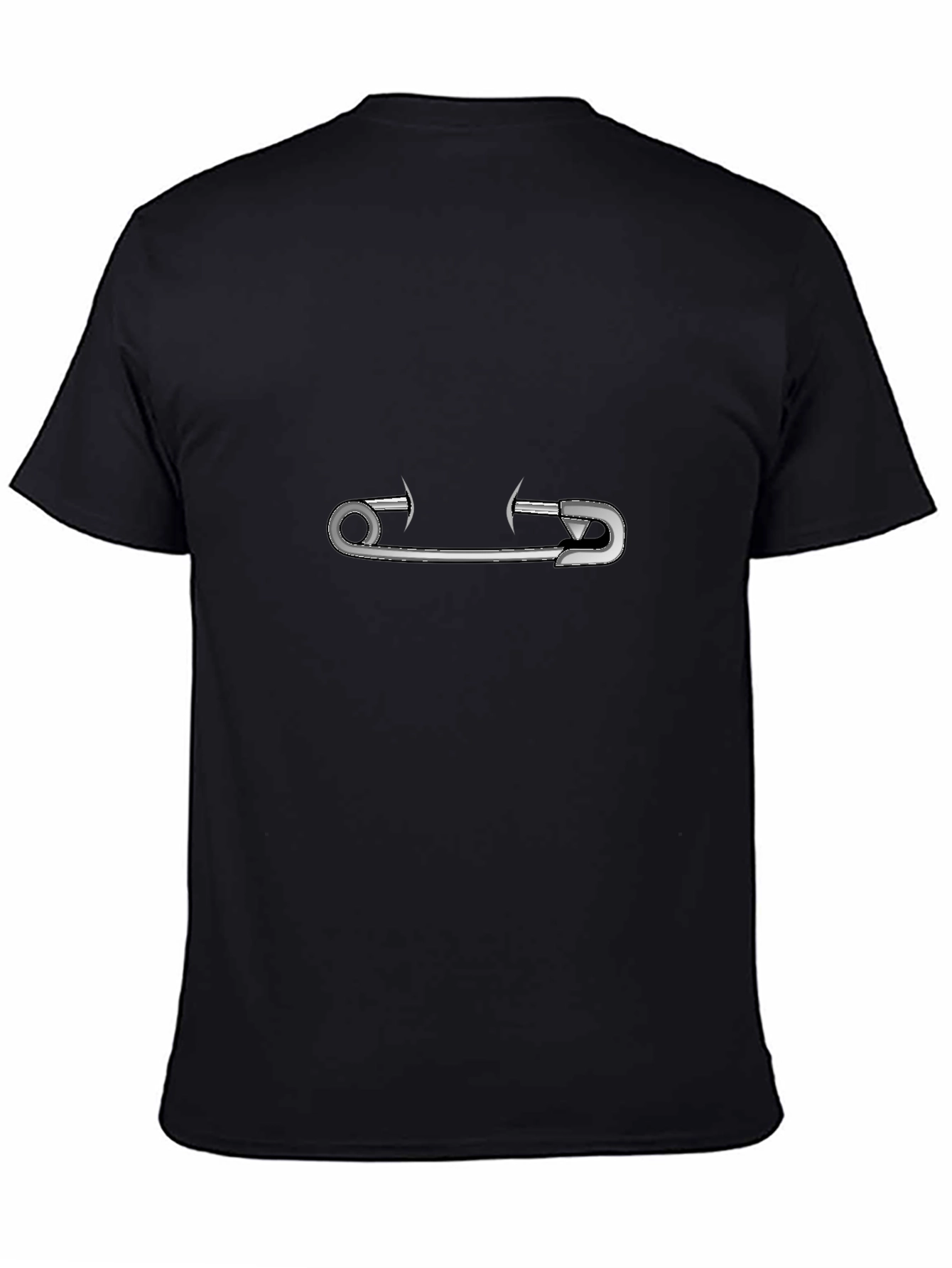 Safety Pin Graphic Black Tee