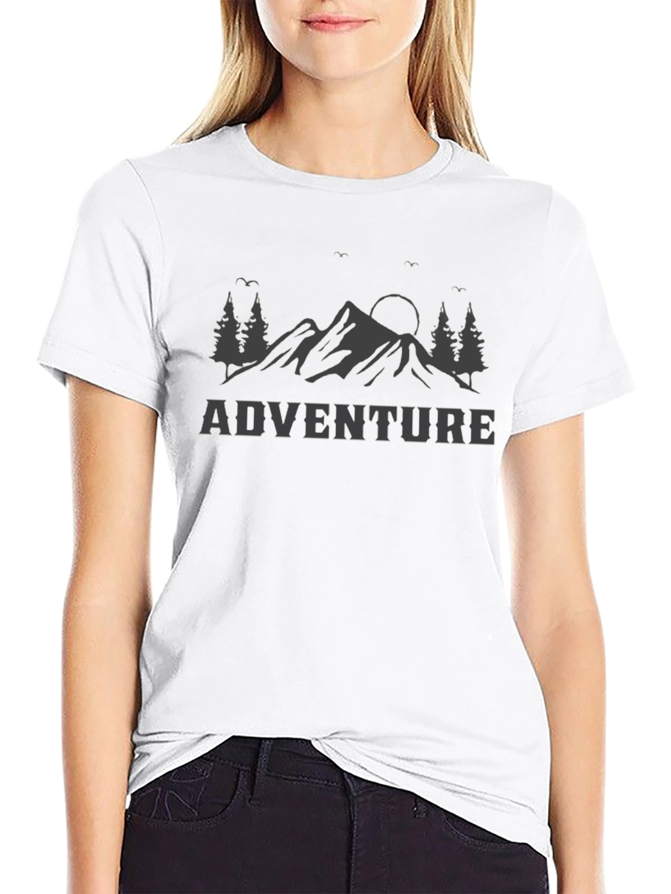 Adventure Awaits Graphic Tee - Nature Mountain Design