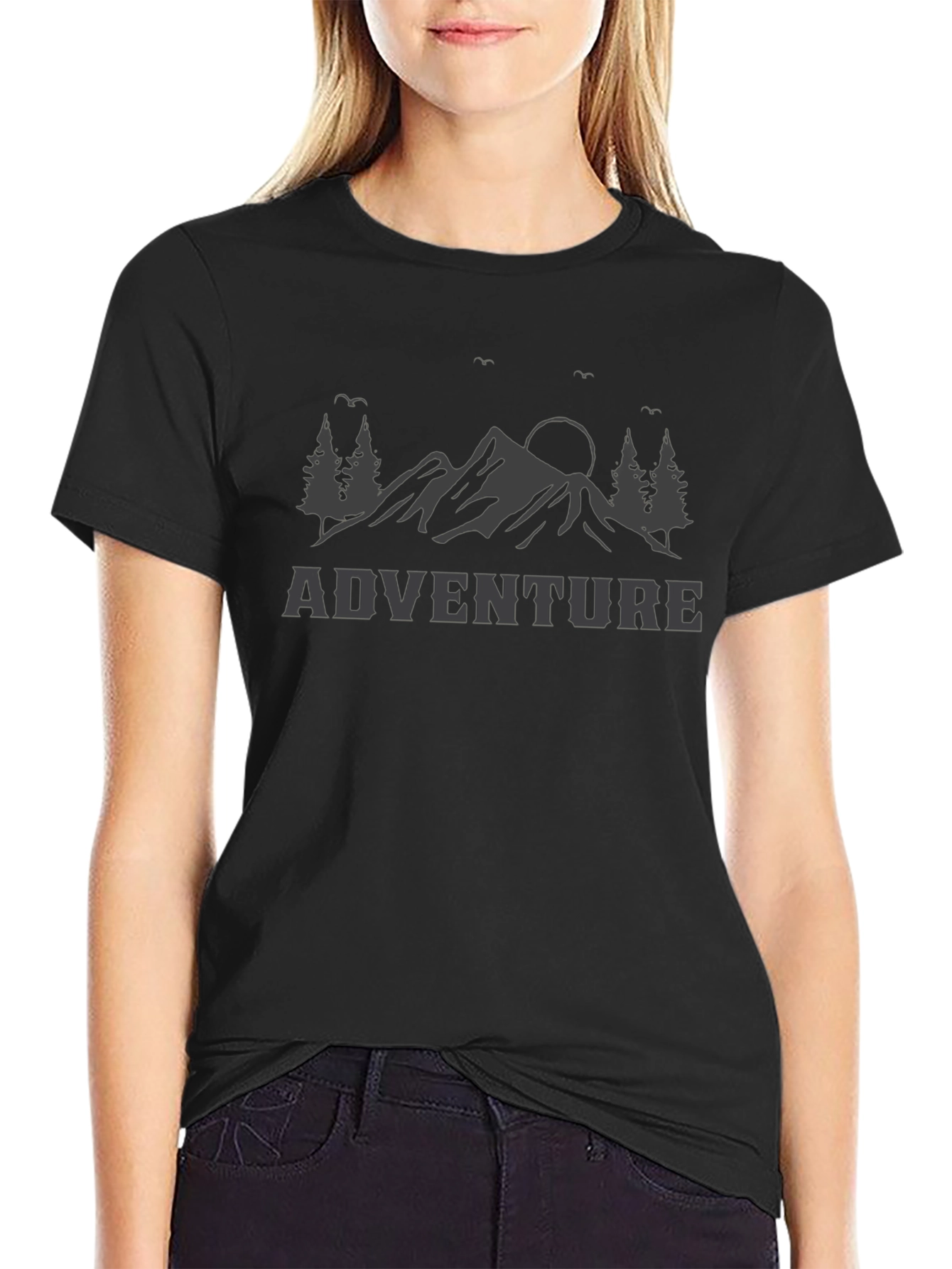 Adventure Awaits Graphic Tee - Nature Mountain Design