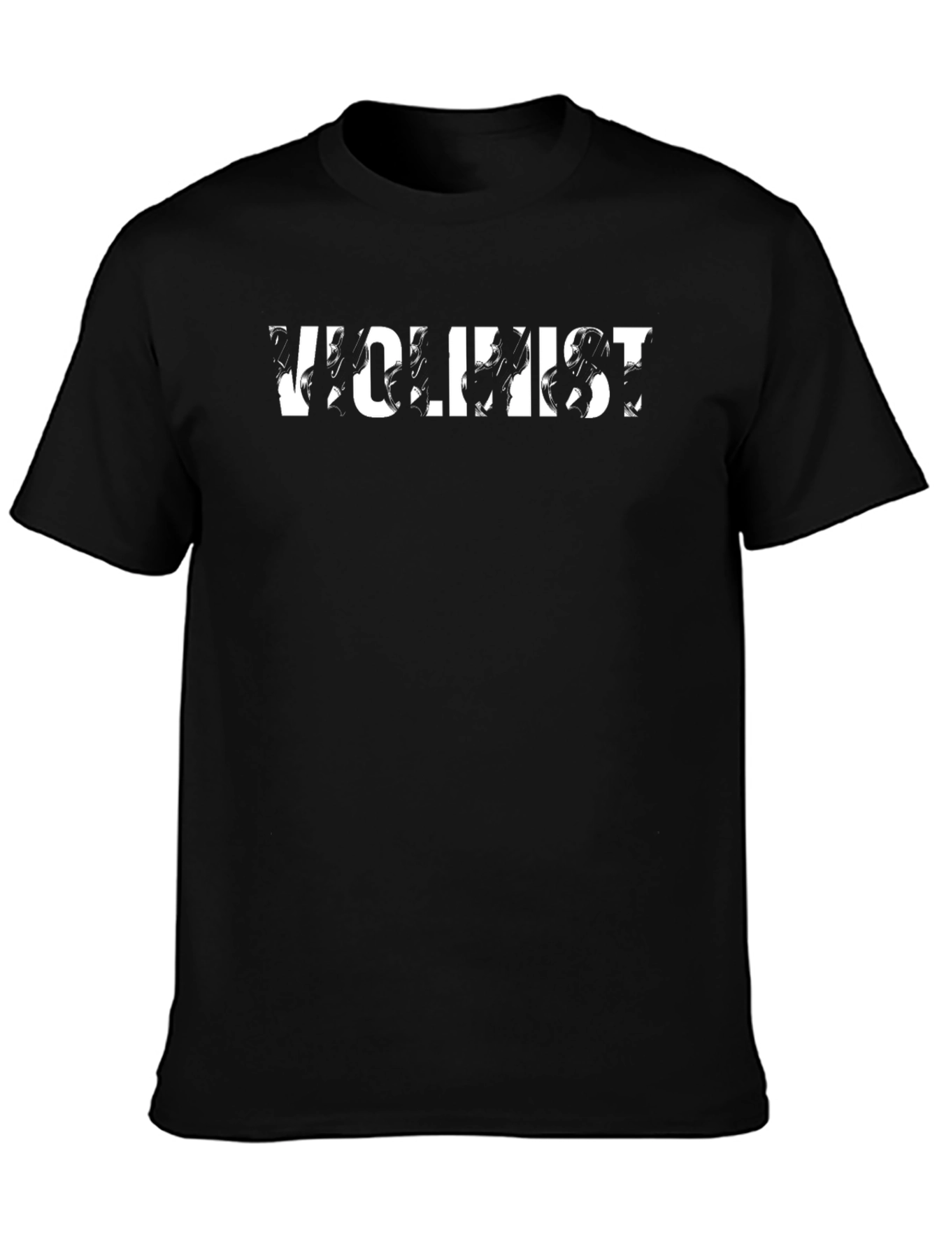 Violinist Graphic T-Shirt - Black Crew Neck Tee