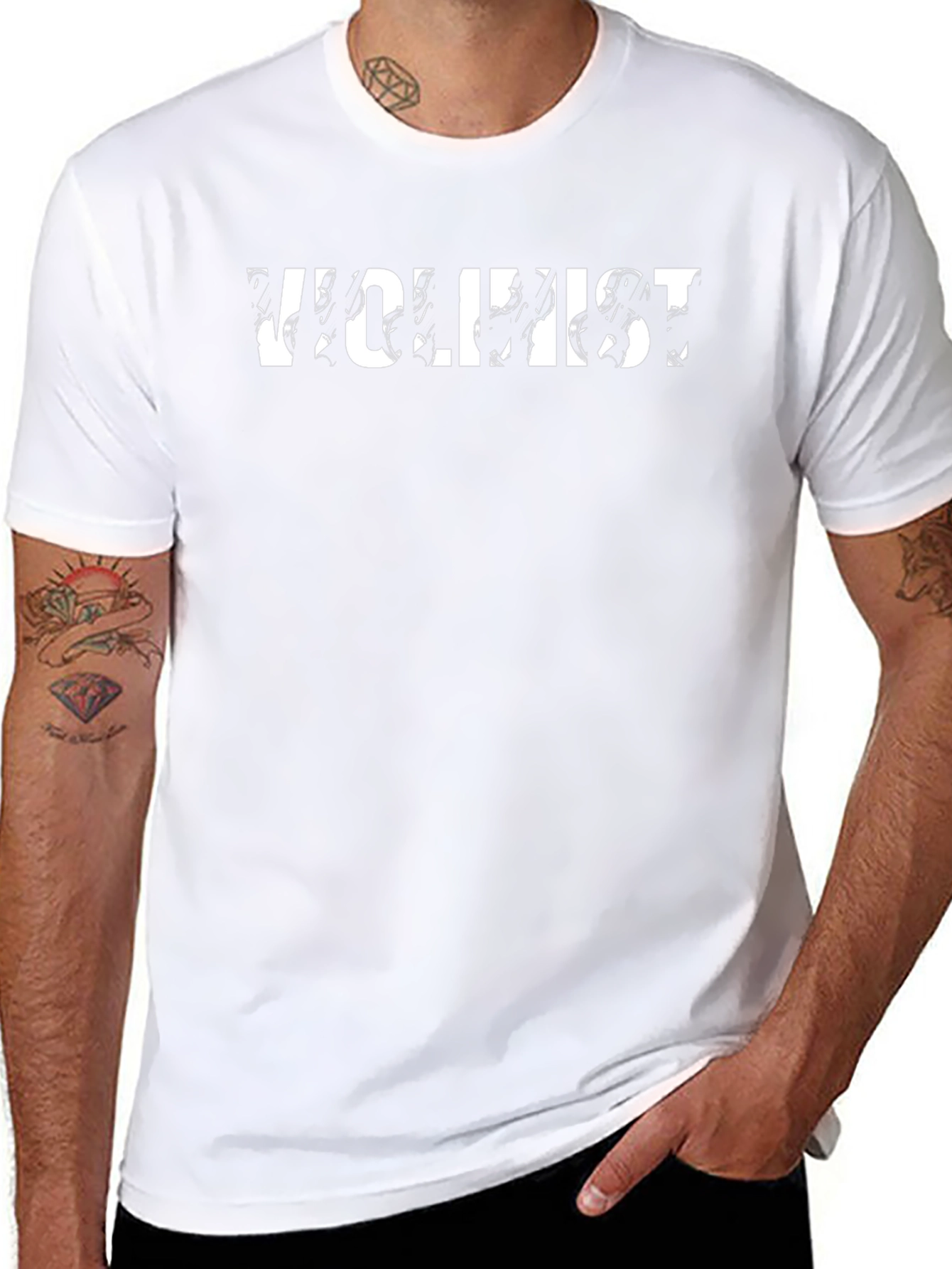 Violinist Graphic T-Shirt - Black Crew Neck Tee