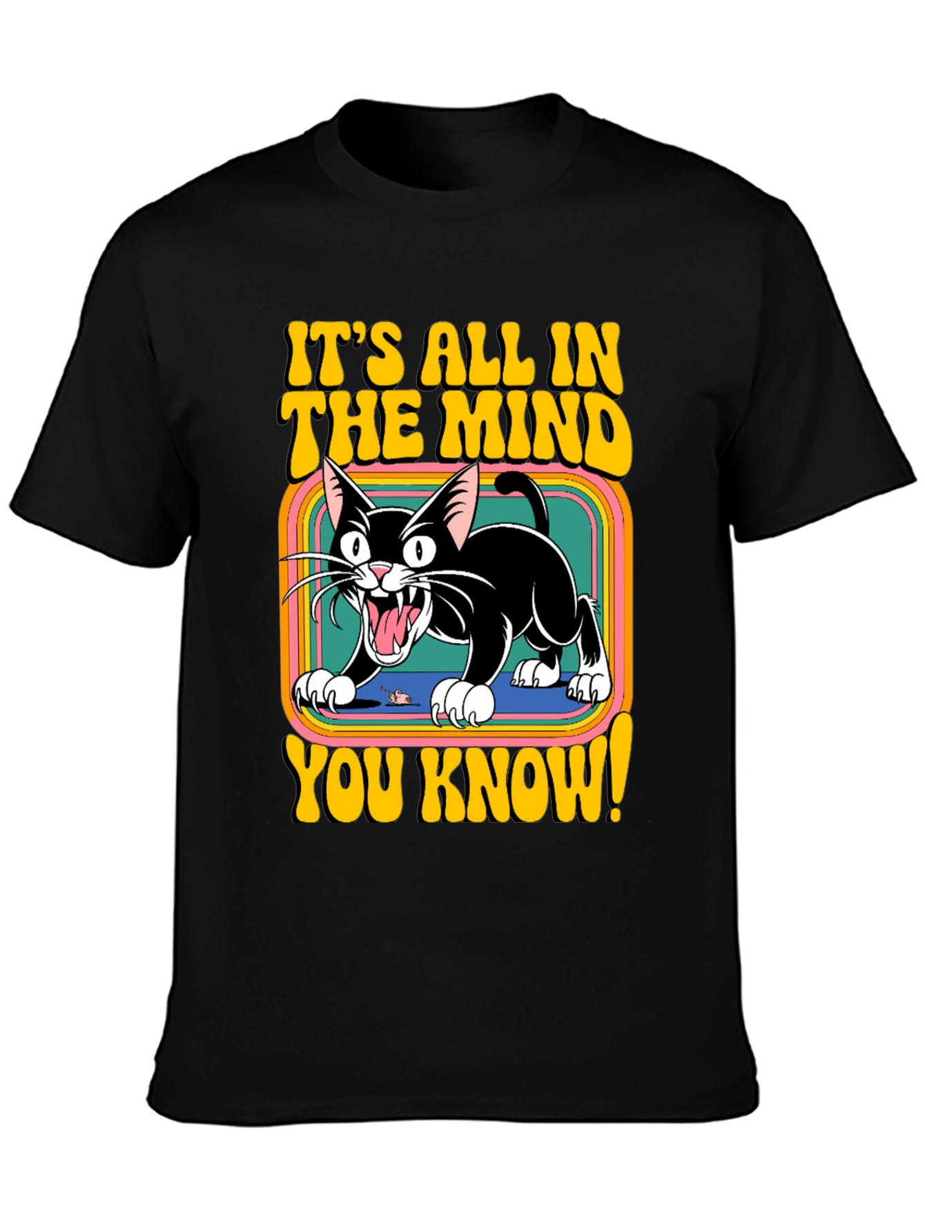 Retro Cat T-Shirt - Its All In The Mind!