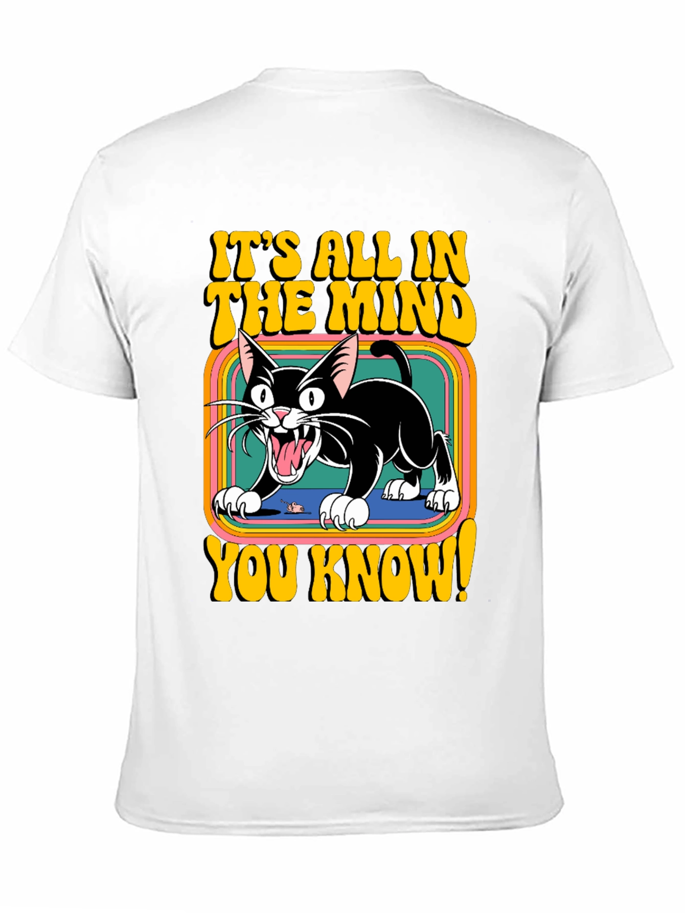 Retro Cat T-Shirt - Its All In The Mind!