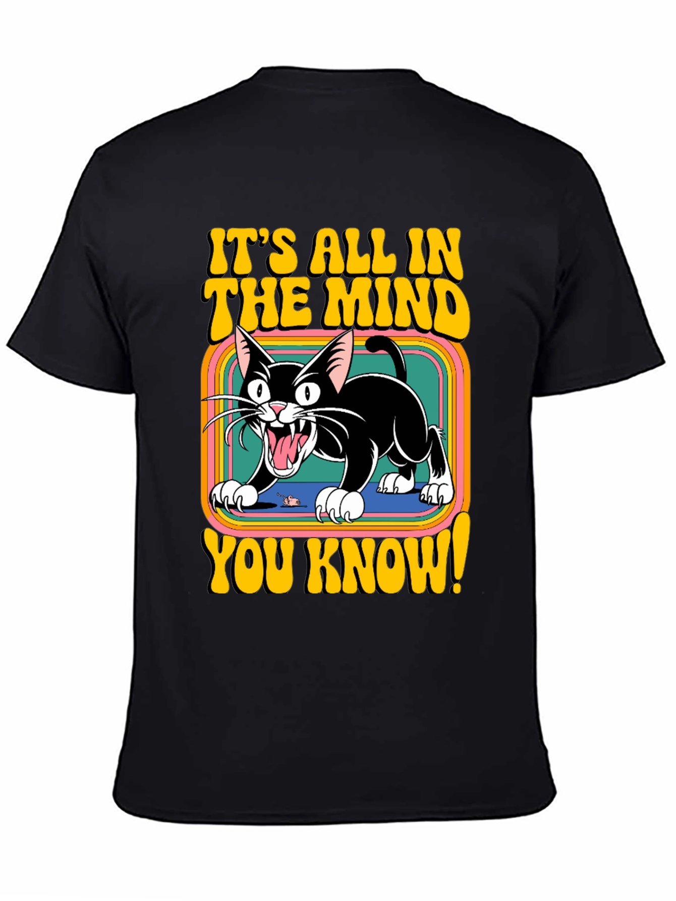 Retro Cat T-Shirt - Its All In The Mind!