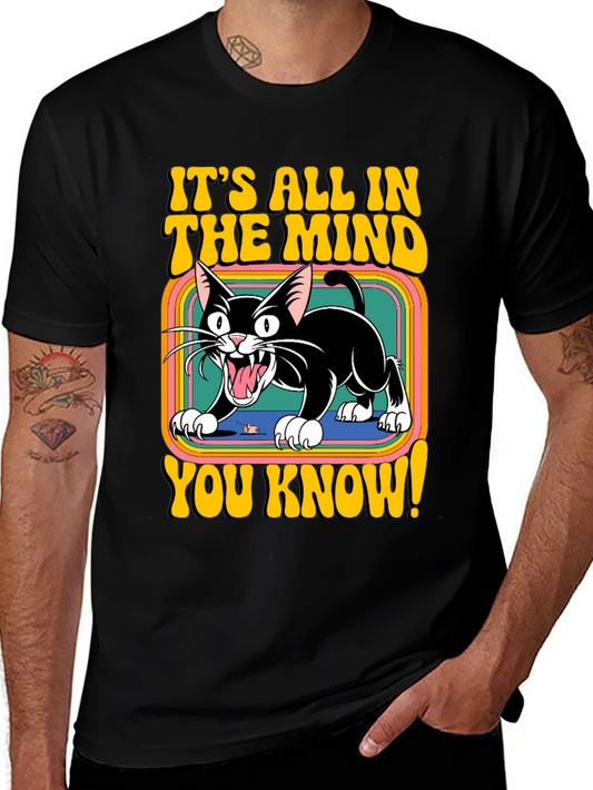 Retro Cat T-Shirt - Its All In The Mind!