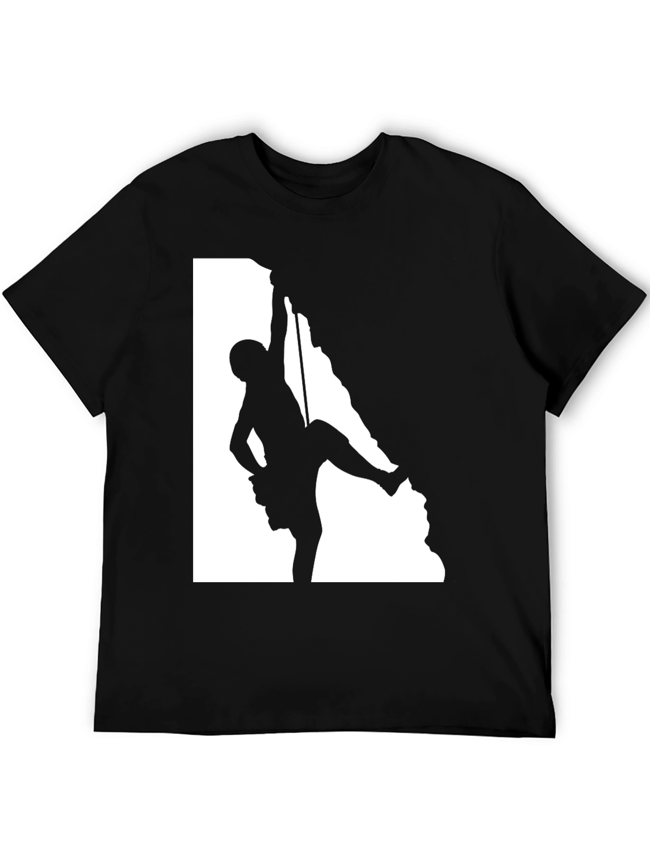 Climbing Silhouette Graphic Tee - Black Cotton Blend