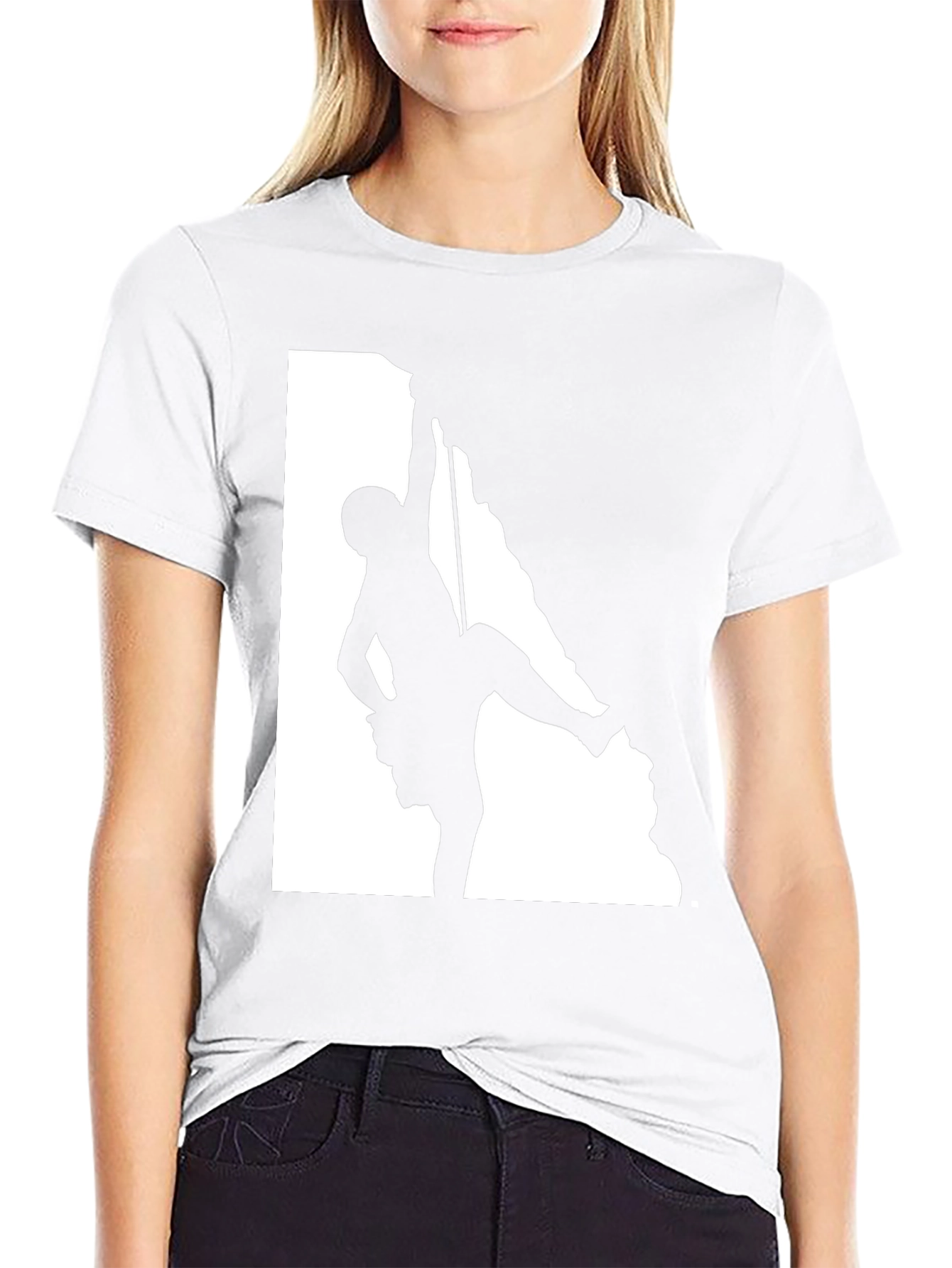 Climbing Silhouette Graphic Tee - Black Cotton Blend