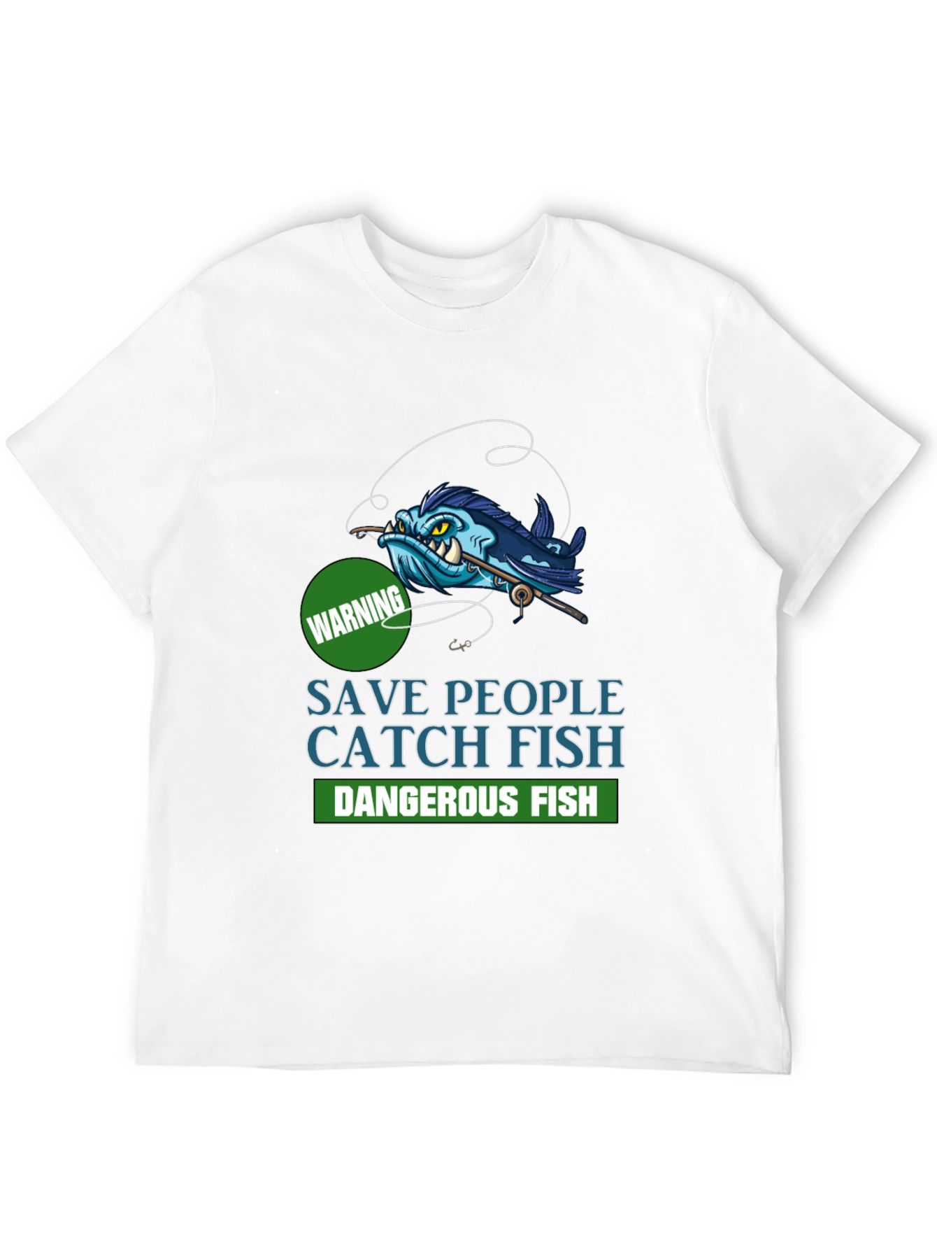 Save People Catch Fish Graphic T-Shirt - Black