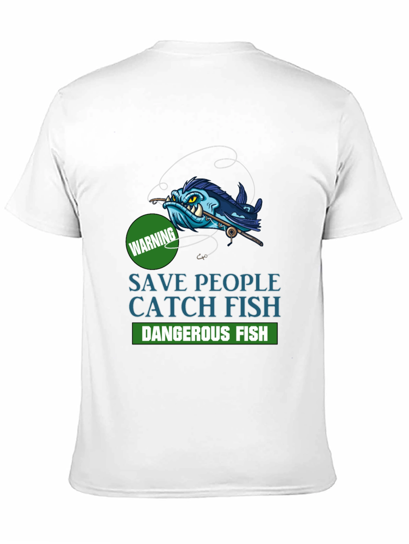 Save People Catch Fish Graphic T-Shirt - Black