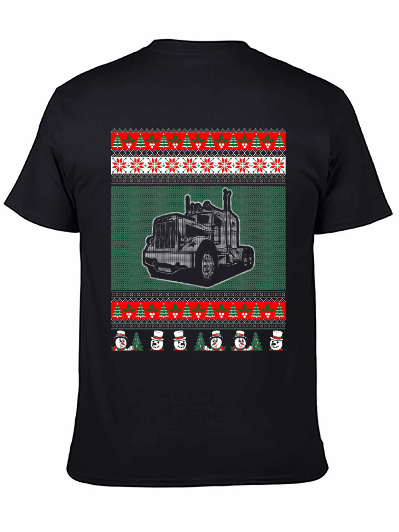 Truck Ugly Christmas Sweater Style T-Shirt