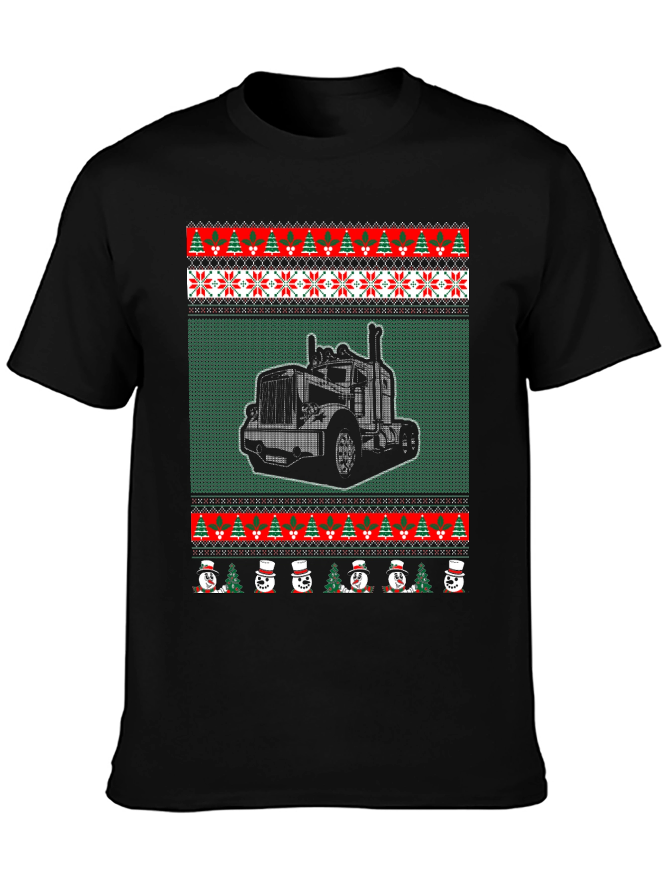 Truck Ugly Christmas Sweater Style T-Shirt