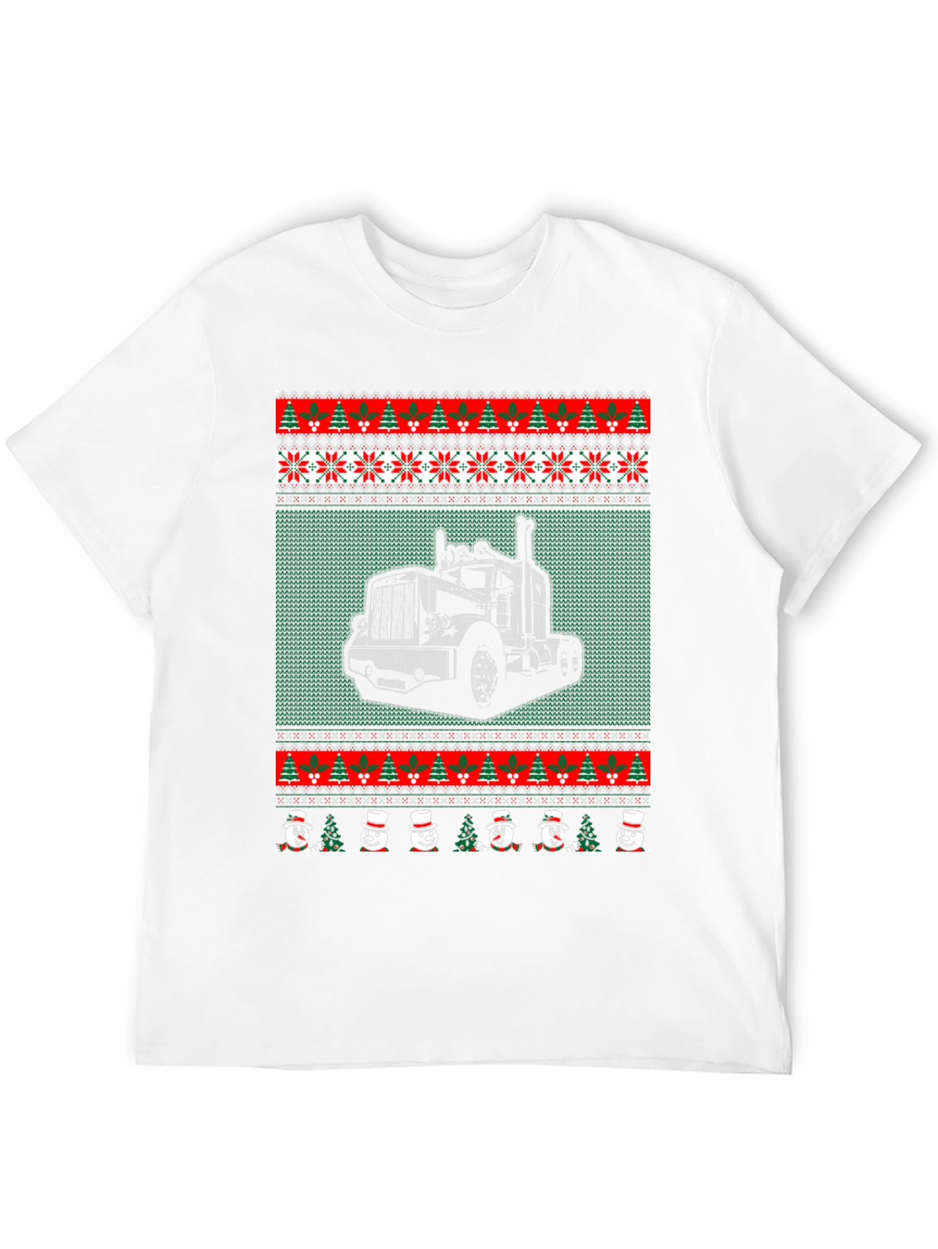 Truck Ugly Christmas Sweater Style T-Shirt