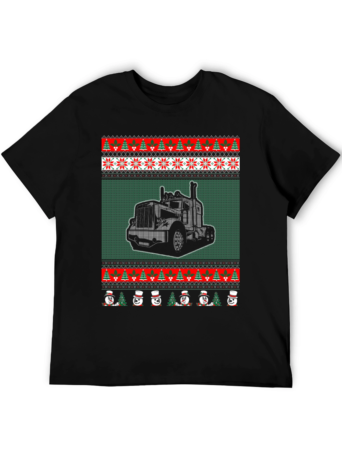 Truck Ugly Christmas Sweater Style T-Shirt