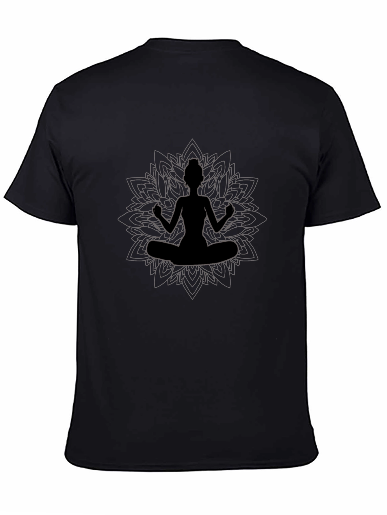 Yoga Meditation T-Shirt - Black Cotton Blend