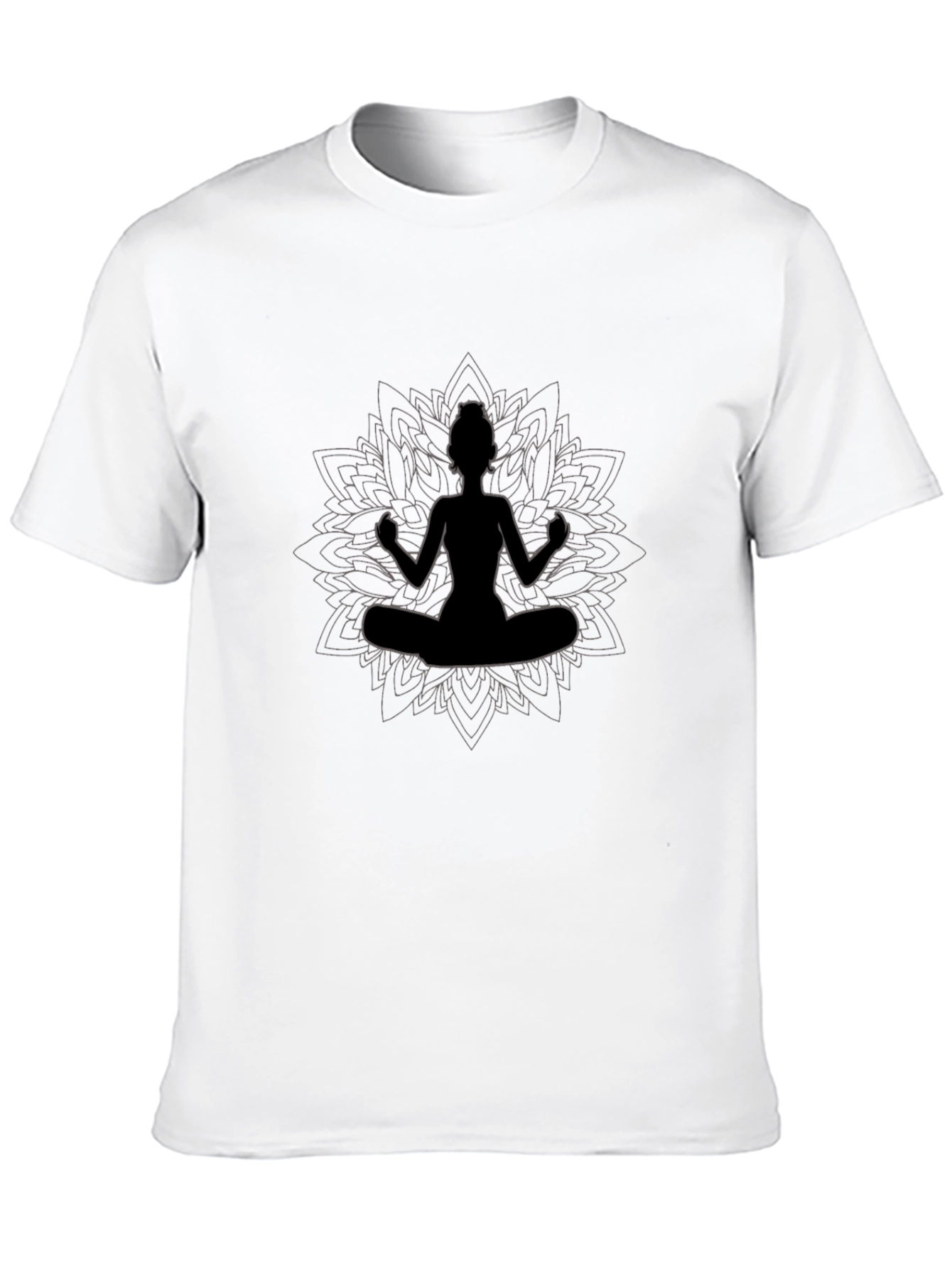 Yoga Meditation T-Shirt - Black Cotton Blend