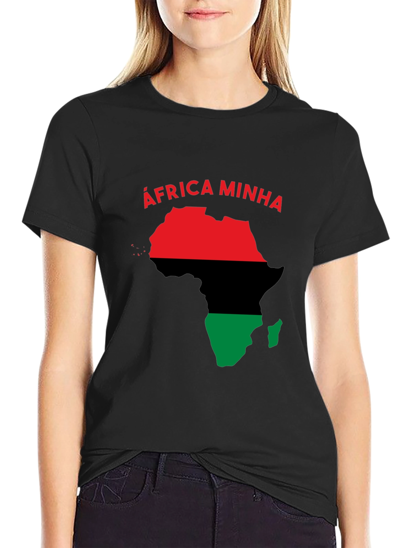 Africa Minha T-Shirt - Red Black and Green