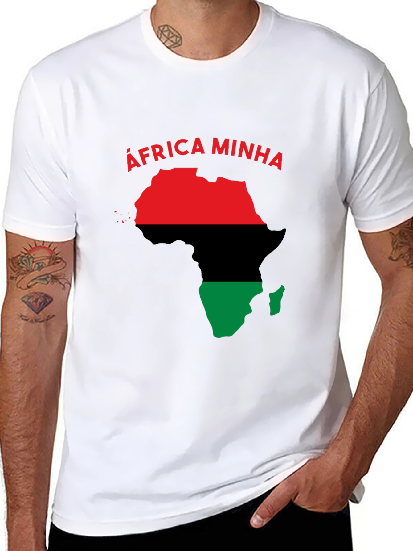 Africa Minha T-Shirt - Red Black and Green