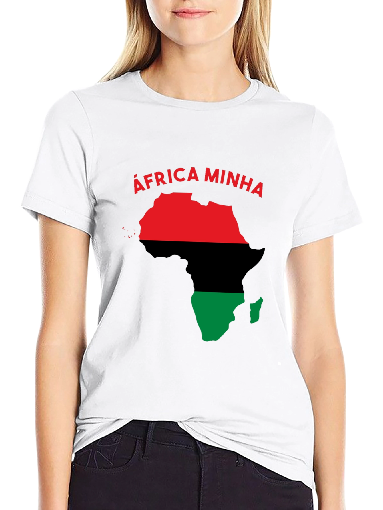 Africa Minha T-Shirt - Red Black and Green