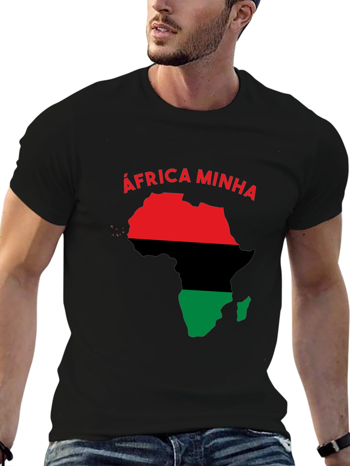 Africa Minha T-Shirt - Red Black and Green
