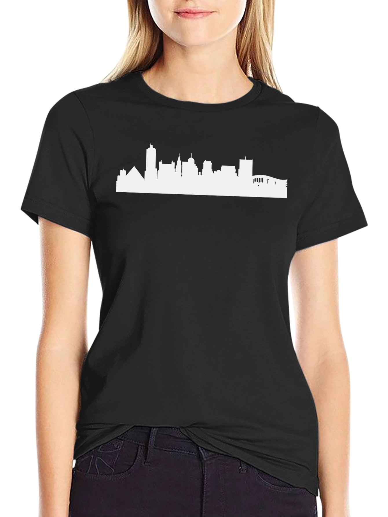 City Skyline Graphic Tee - Modern Mens Black T-Shirt