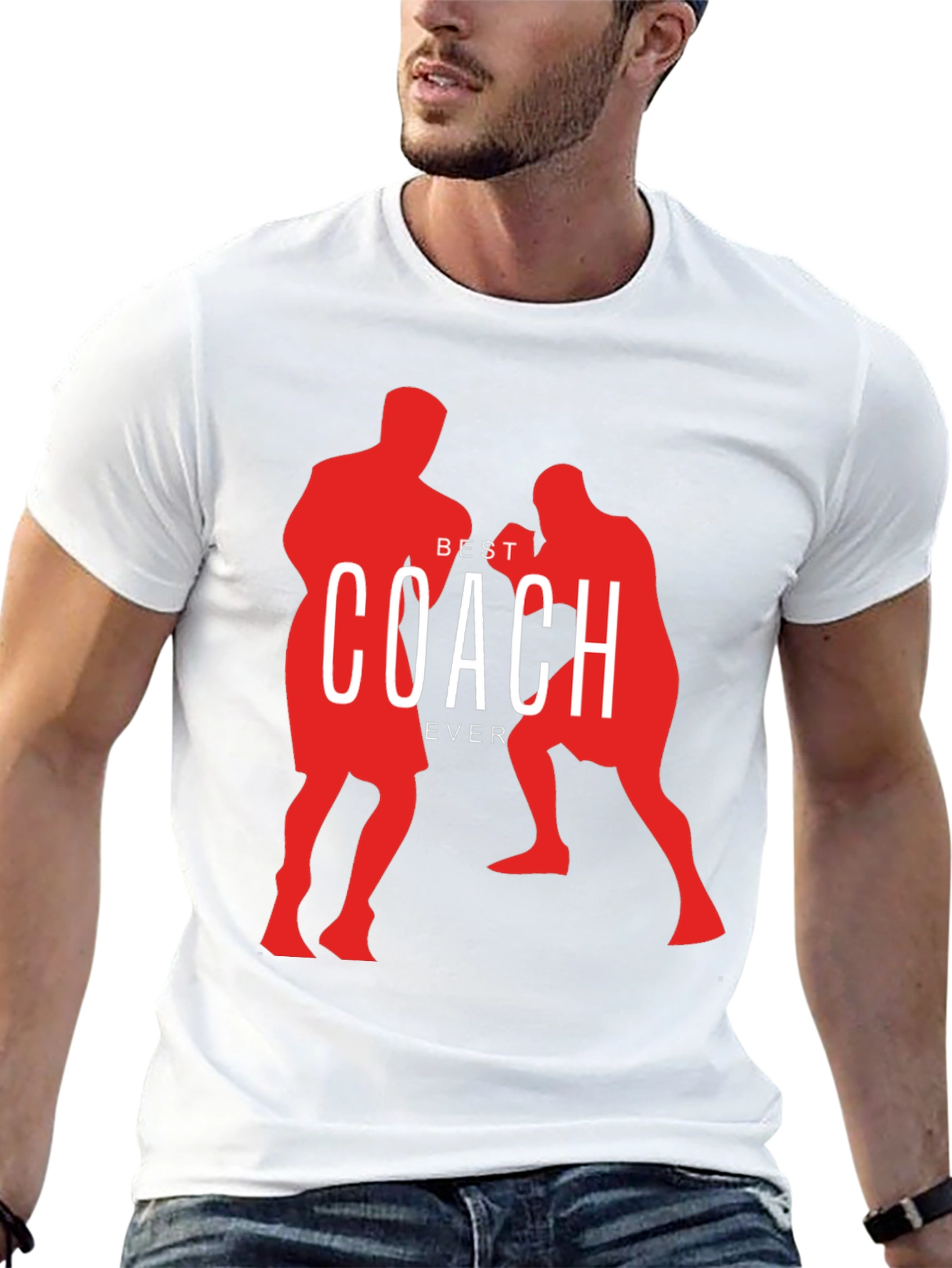 Best Coach Ever Boxing Silhouette T-Shirt