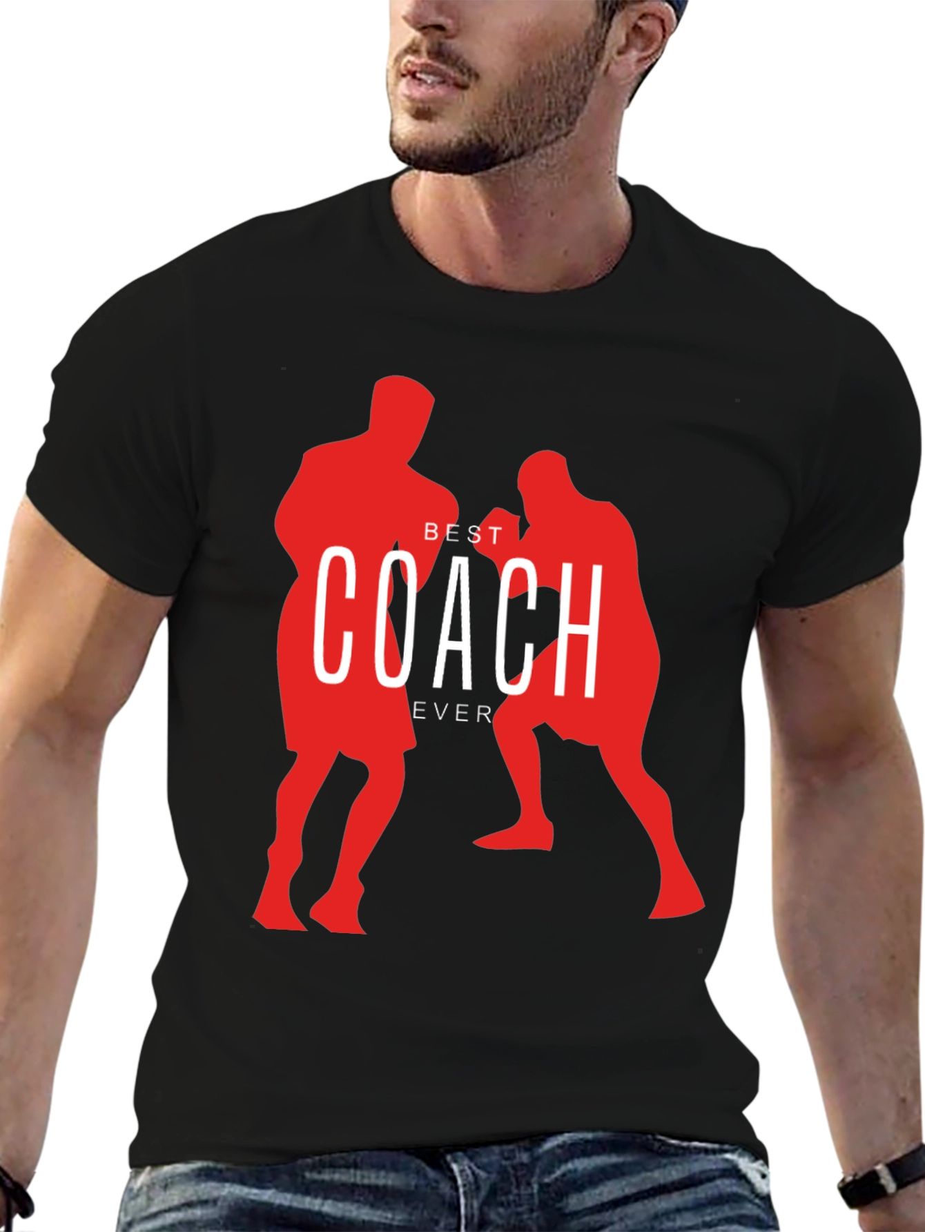 Best Coach Ever Boxing Silhouette T-Shirt