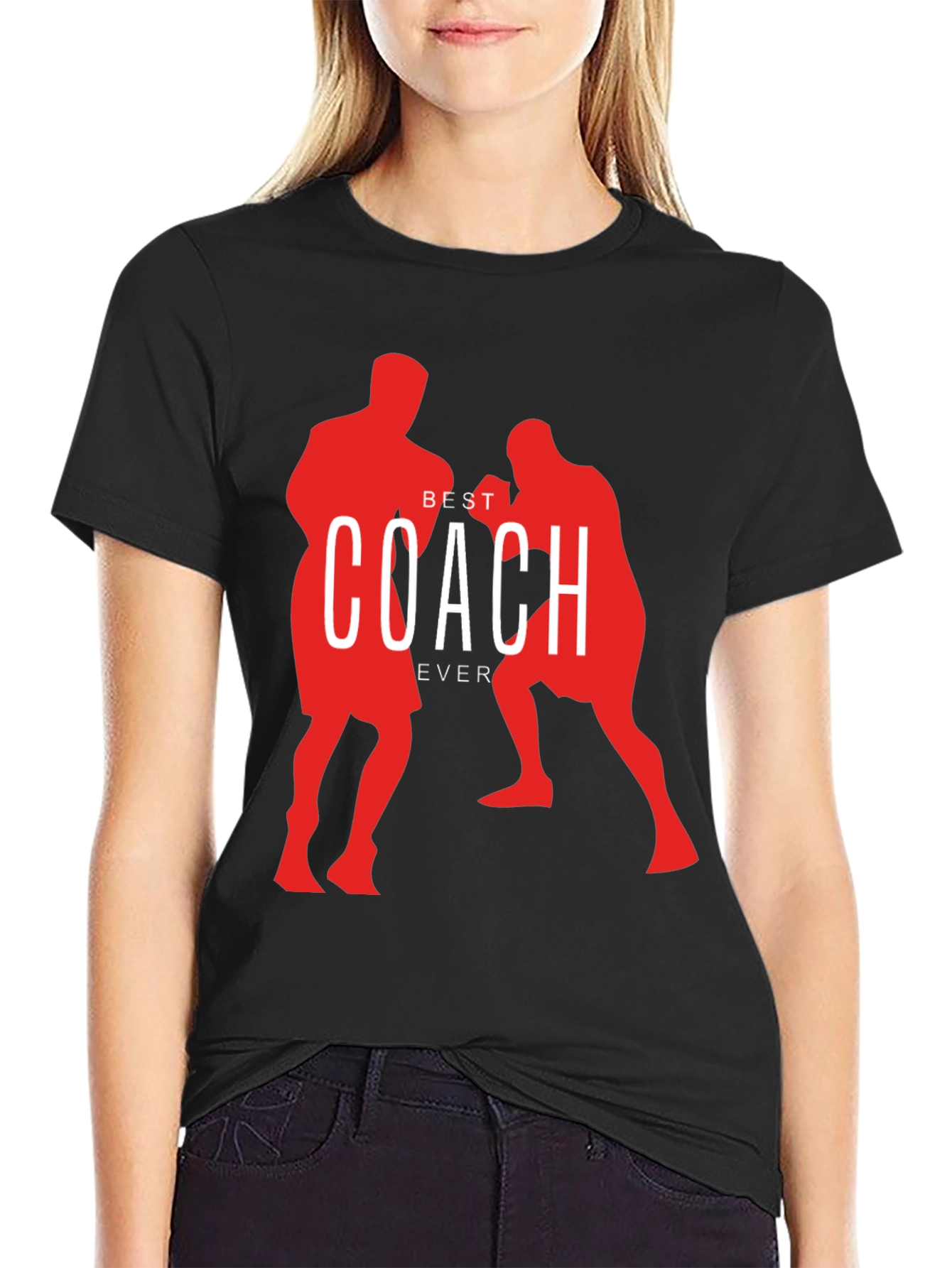 Best Coach Ever Boxing Silhouette T-Shirt