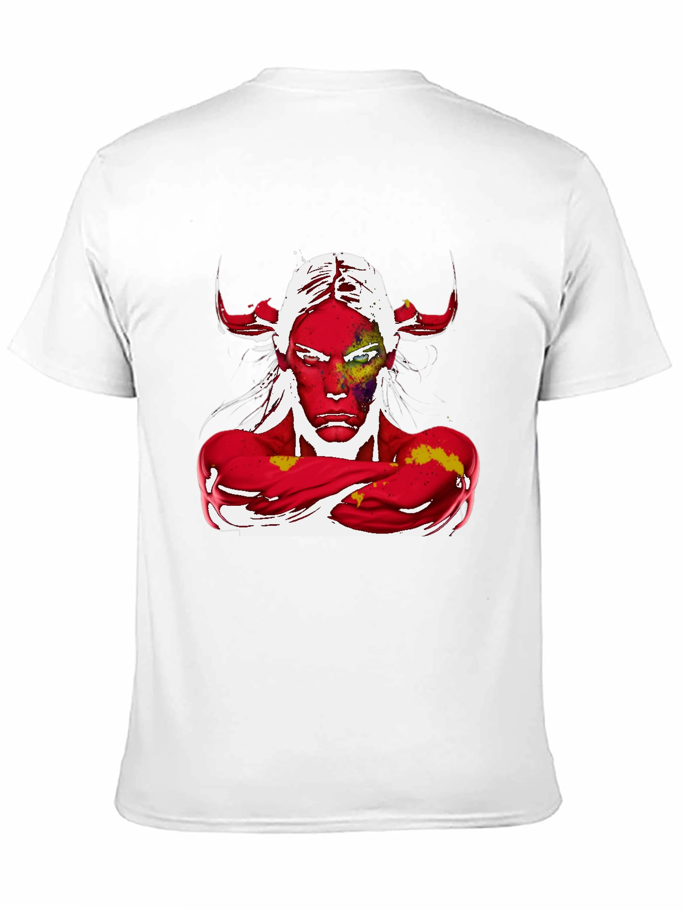 Abstract Graphic Tee - Devil Horns Design