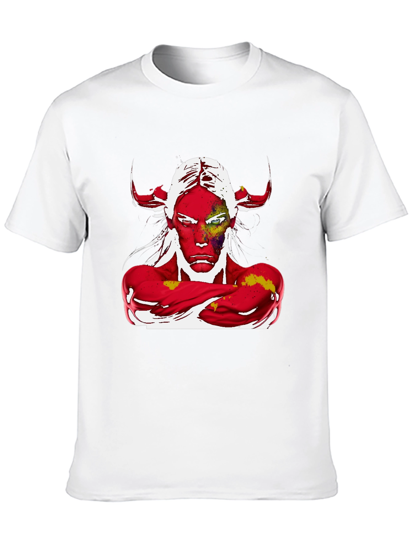 Abstract Graphic Tee - Devil Horns Design