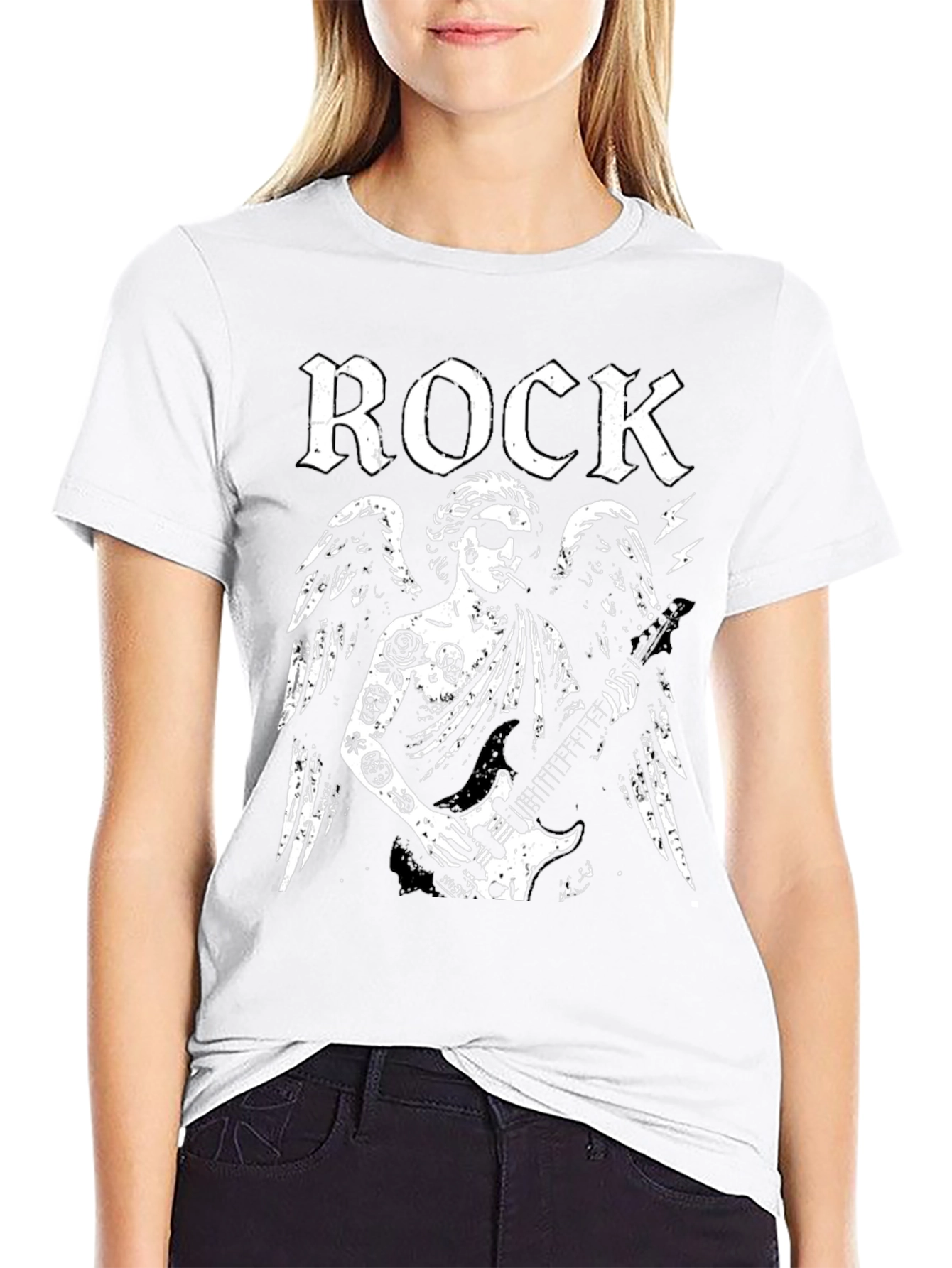 Rock Angel Graphic Tee - Black